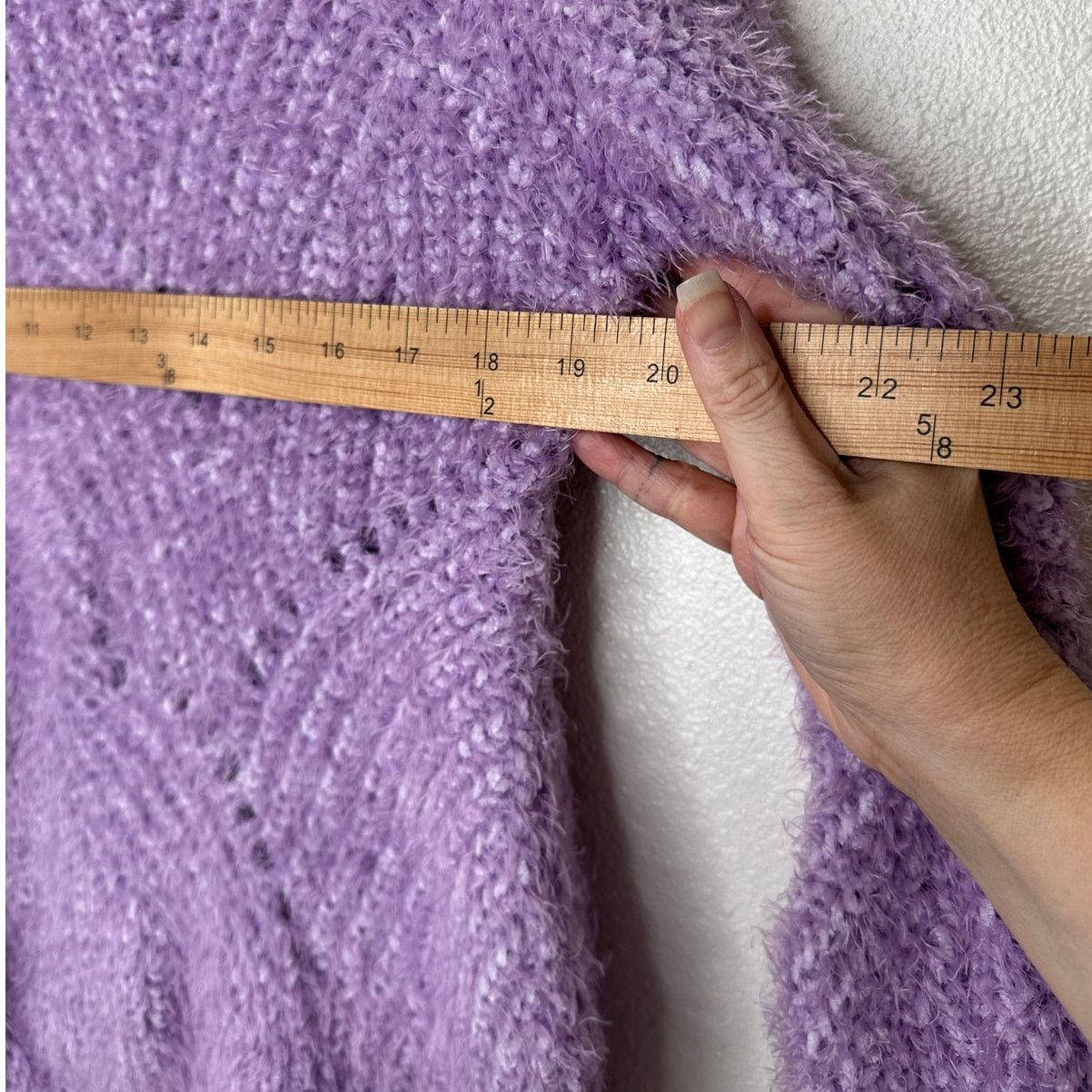 Other Aqua Light Purple Fuzzy Loose Knit Mock Neck Sweater S Size S / US 4 / IT 40 - 9 Thumbnail