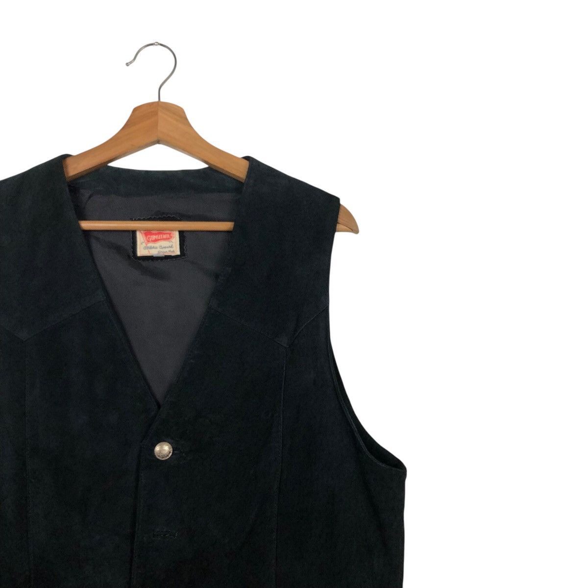 Genuine Leather 📌Vintage Leather Vest Biker Gumuintl Union Made Size US L / EU 52-54 / 3 - 7 Thumbnail