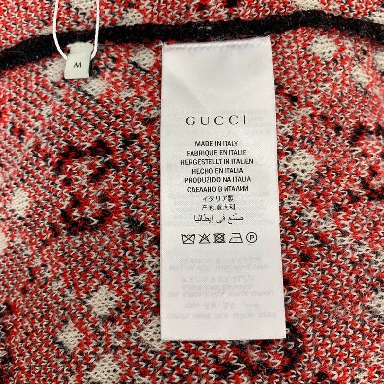 GucciBlack and red color block logo jacquard full print alp