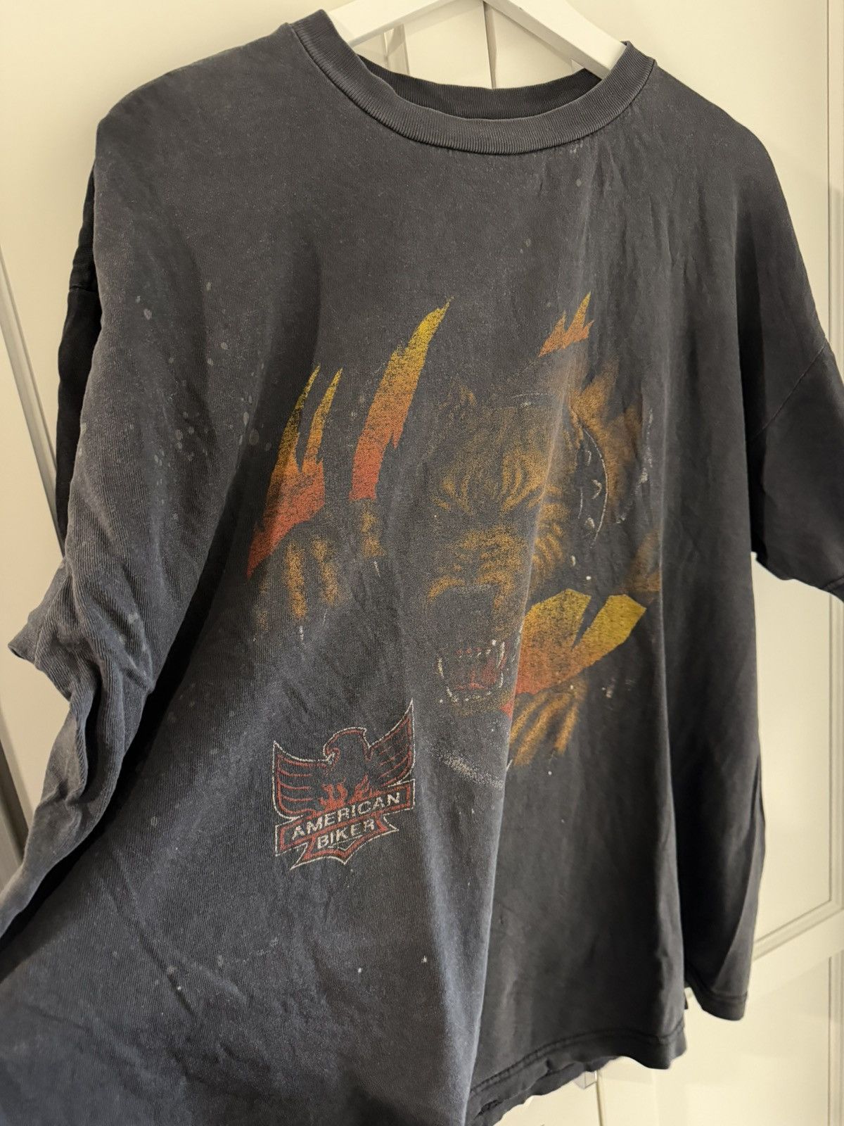 Vintage American Biker – Vintage Tee (Hawg Hill Cycle Back Hit) Size US L / EU 52-54 / 3 - 3 Thumbnail