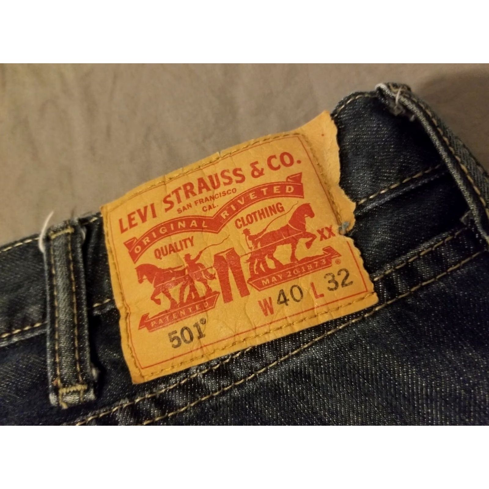 Levi's Levi's 501 Jeans Men's 40x32 Denim Classic Straight Blue Pants Regular Inseam 32 Size US 40 / EU 56 - 3 Thumbnail