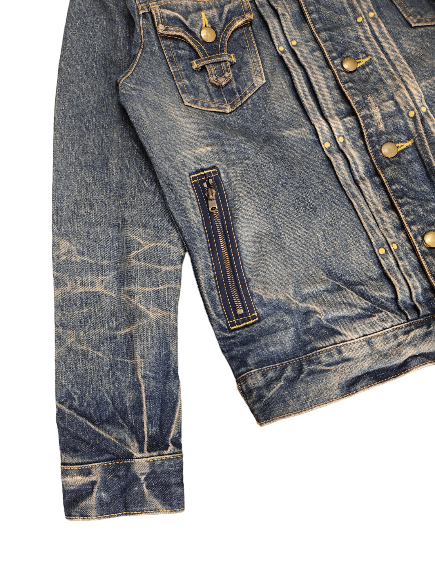 If Six Was Nine Rico Japan Double Pocket Distress Faded Denim Jacket Size US M / EU 48-50 / 2 - 4 Thumbnail