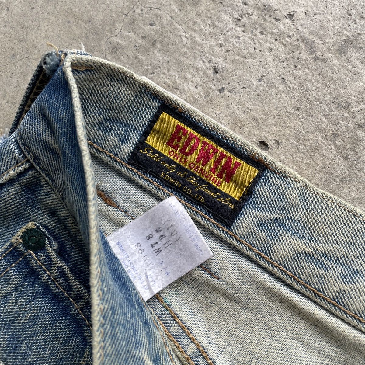 Edwin 90s Vintage Edwin Rusty Distressed Jeans Faded Pants W30 Size US 30 / EU 46 - 7 Thumbnail