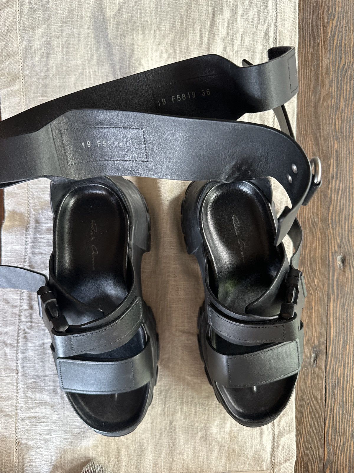 Rick Owens Rick Owens- Black Hiking Spartan Sandals Size US 6 / IT 36 - 7 Thumbnail