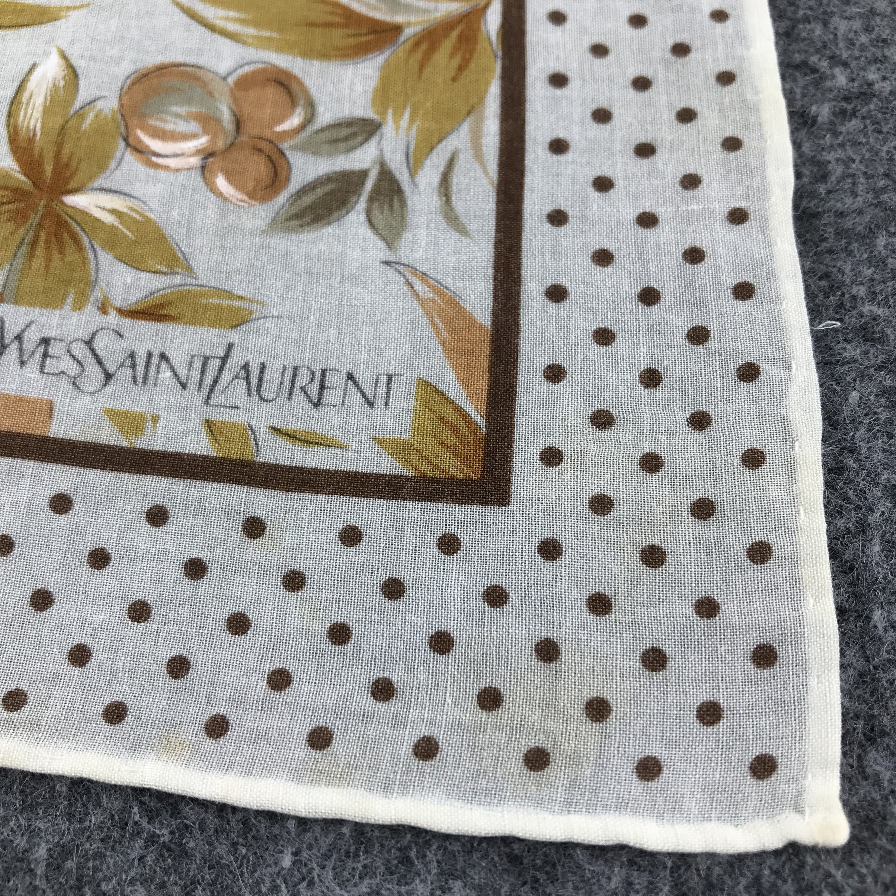 Yves Saint Laurent YSL Floral Handkerchief Neckerchief Bandana H459 Size ONE SIZE - 6 Thumbnail