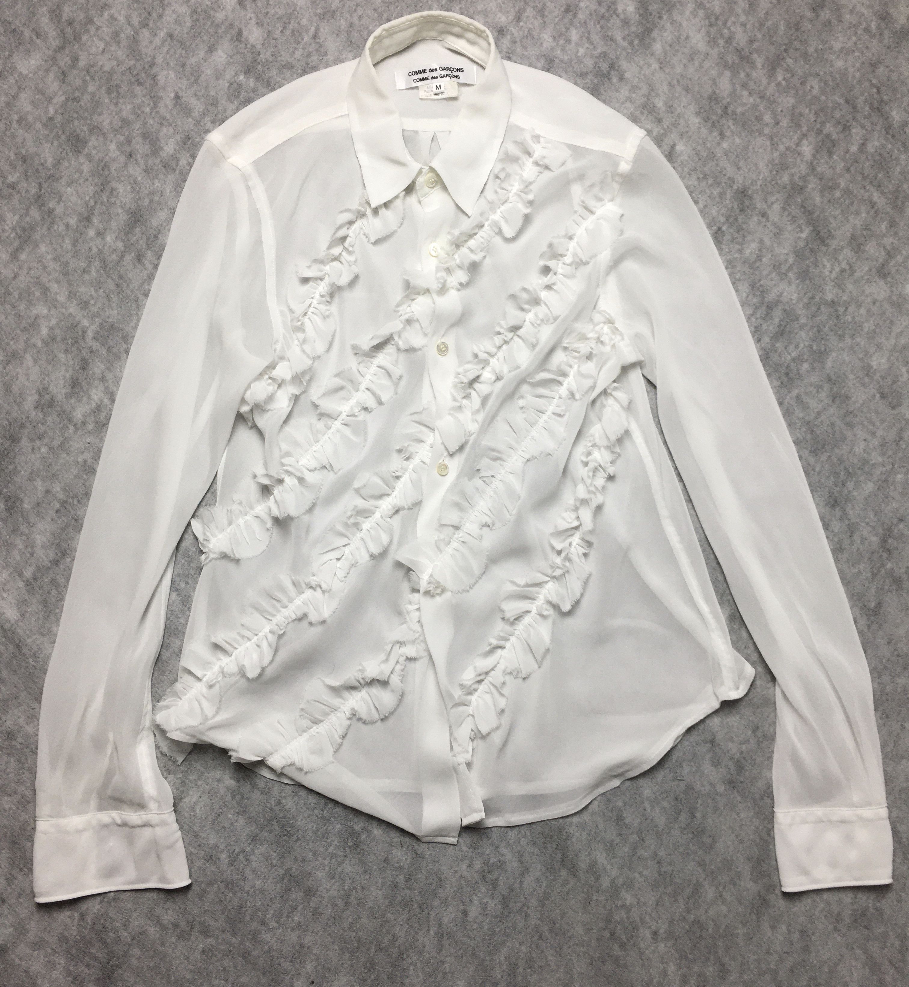 Comme des Garcons COMME des GARCONS Bias Ruffled Blouse Shirt White M Size M / US 6-8 / IT 42-44 - 6 Thumbnail