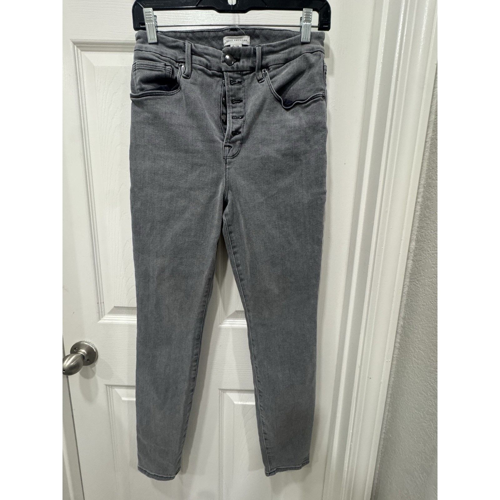Good American Good American Black Denim High-Rise Skinny Jeans Womens Size 28" / US 6 / IT 42 - 1 Thumbnail
