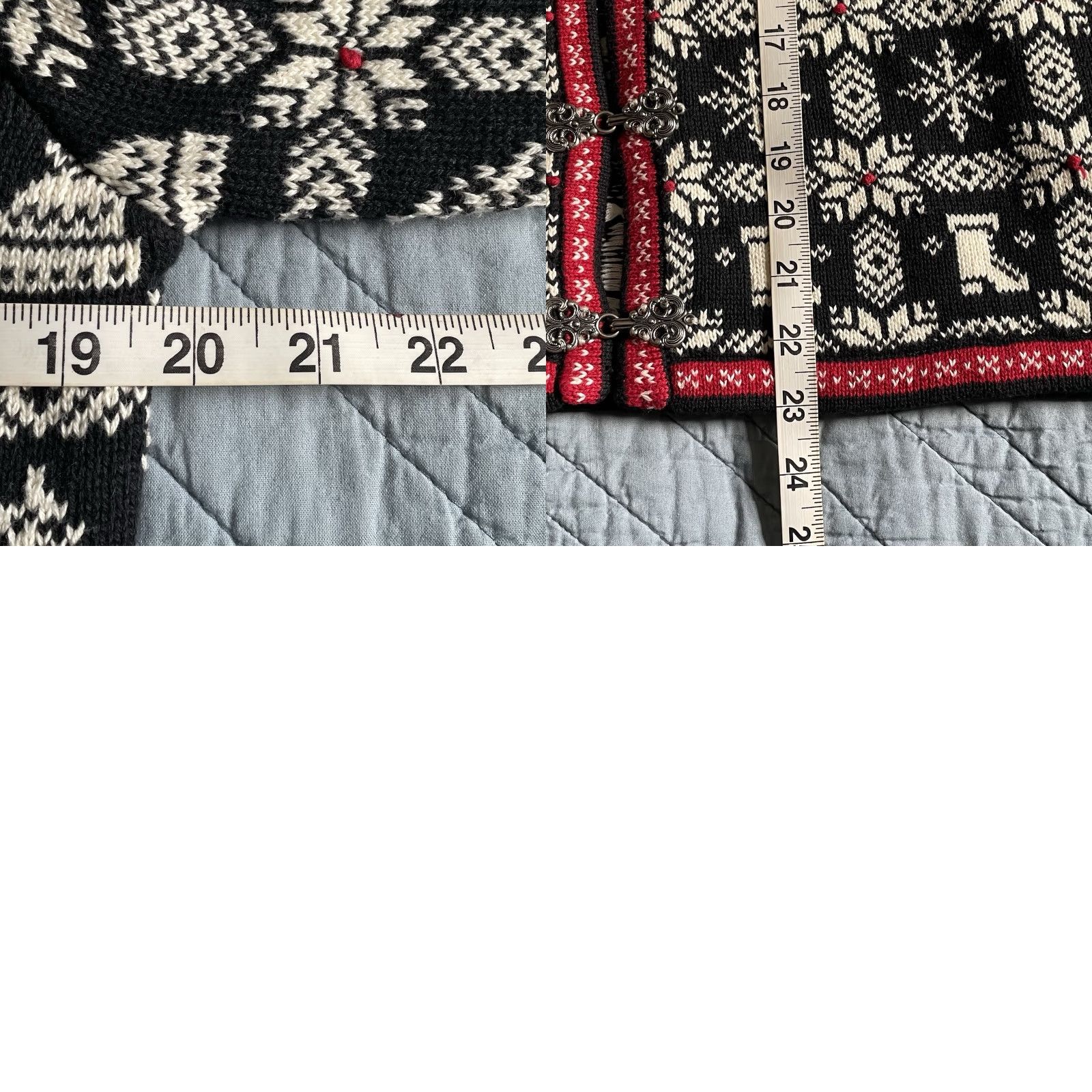 Talbots VTG Talbots Nordic Fair Isle Snowflake Button Up Sweater Cardigan S Black Cotton Size S / US 4 / IT 40 - 9 Thumbnail