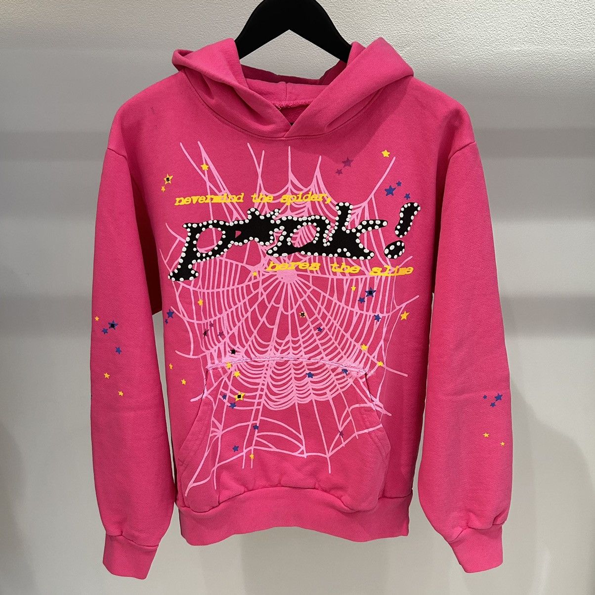 image of Spider Worldwide Sp5Der Pnk Hoodie Pink, Men's (Size Small)