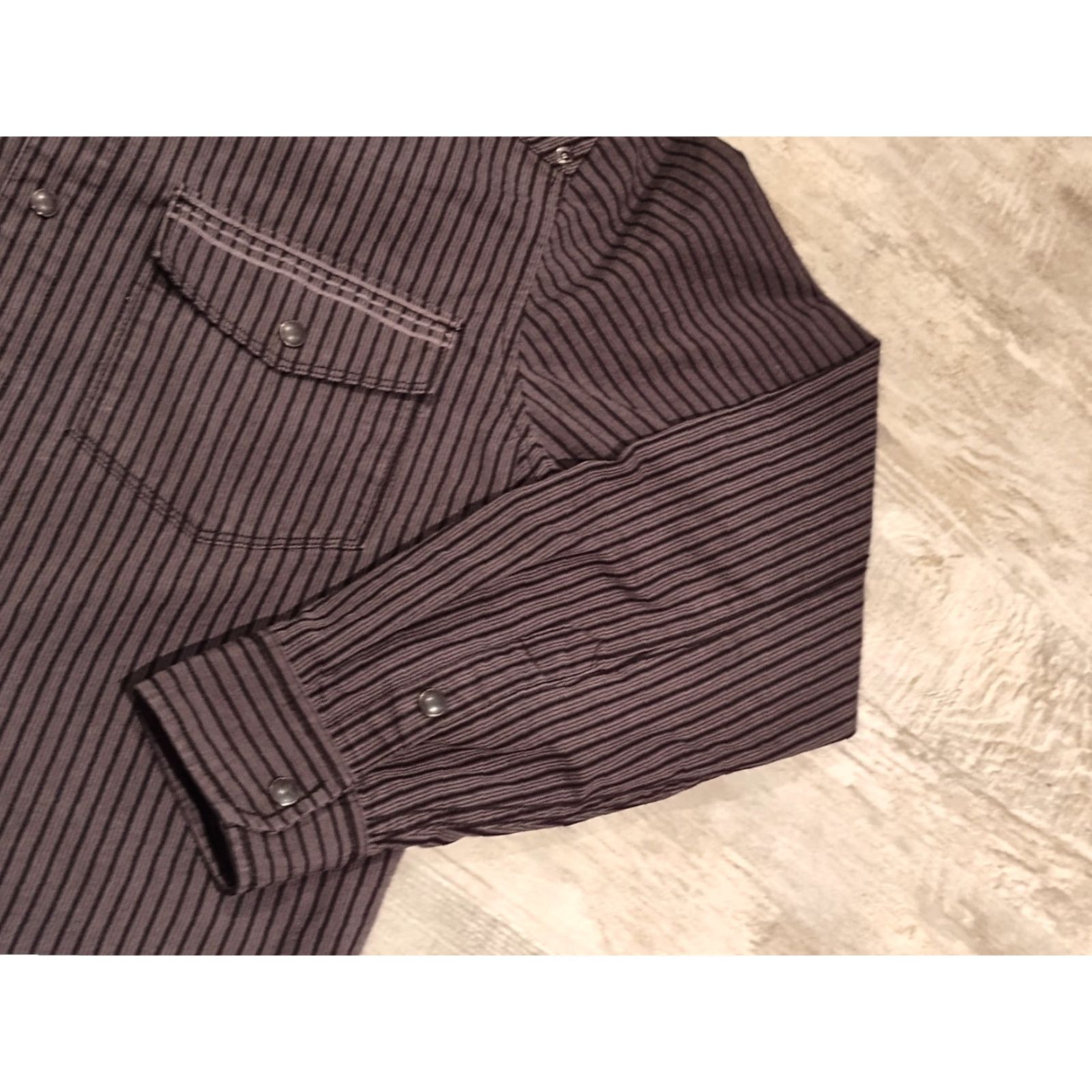 Harley Davidson Harley-Davidson Shirt Striped Pearl Snap Button-Up Men M Black & Gray Motorcycle Western Y2K Mens Size US M / EU 48-50 / 2 - 6 Thumbnail