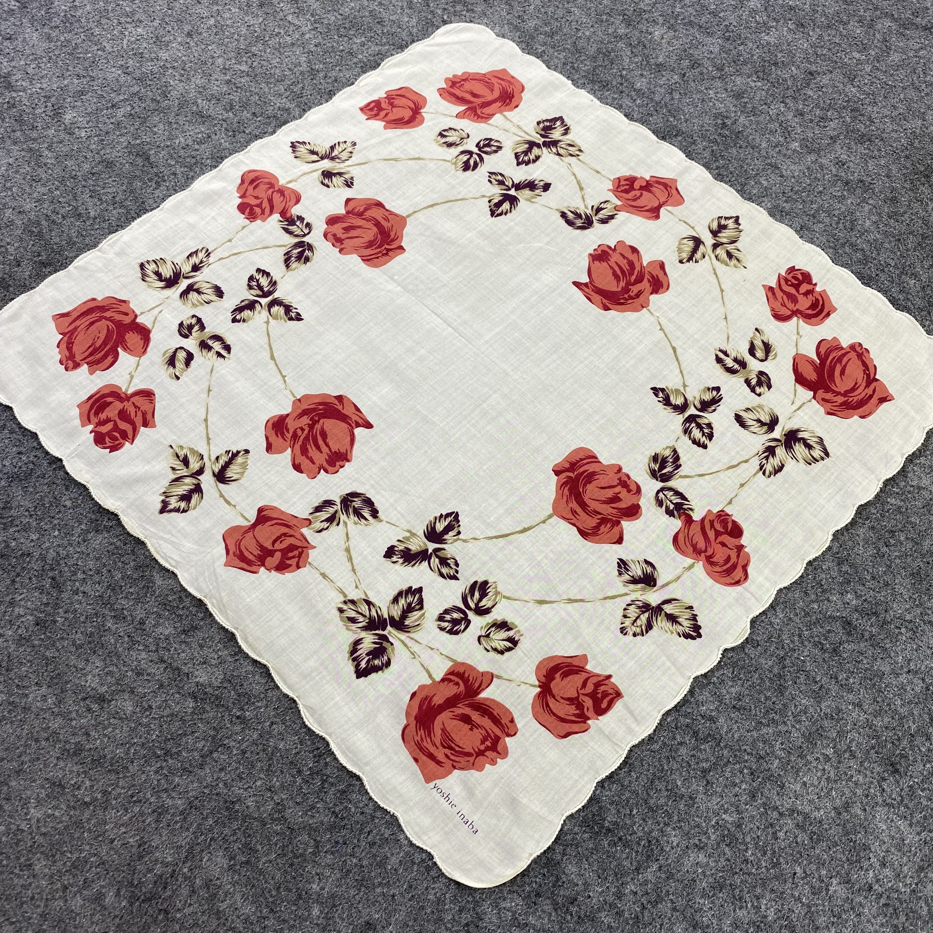 Hanae Mori × Japanese Brand × Vintage Yoshie Inaba Handkerchief Bandana Neckerchief -B545 Size ONE SIZE - 4 Thumbnail