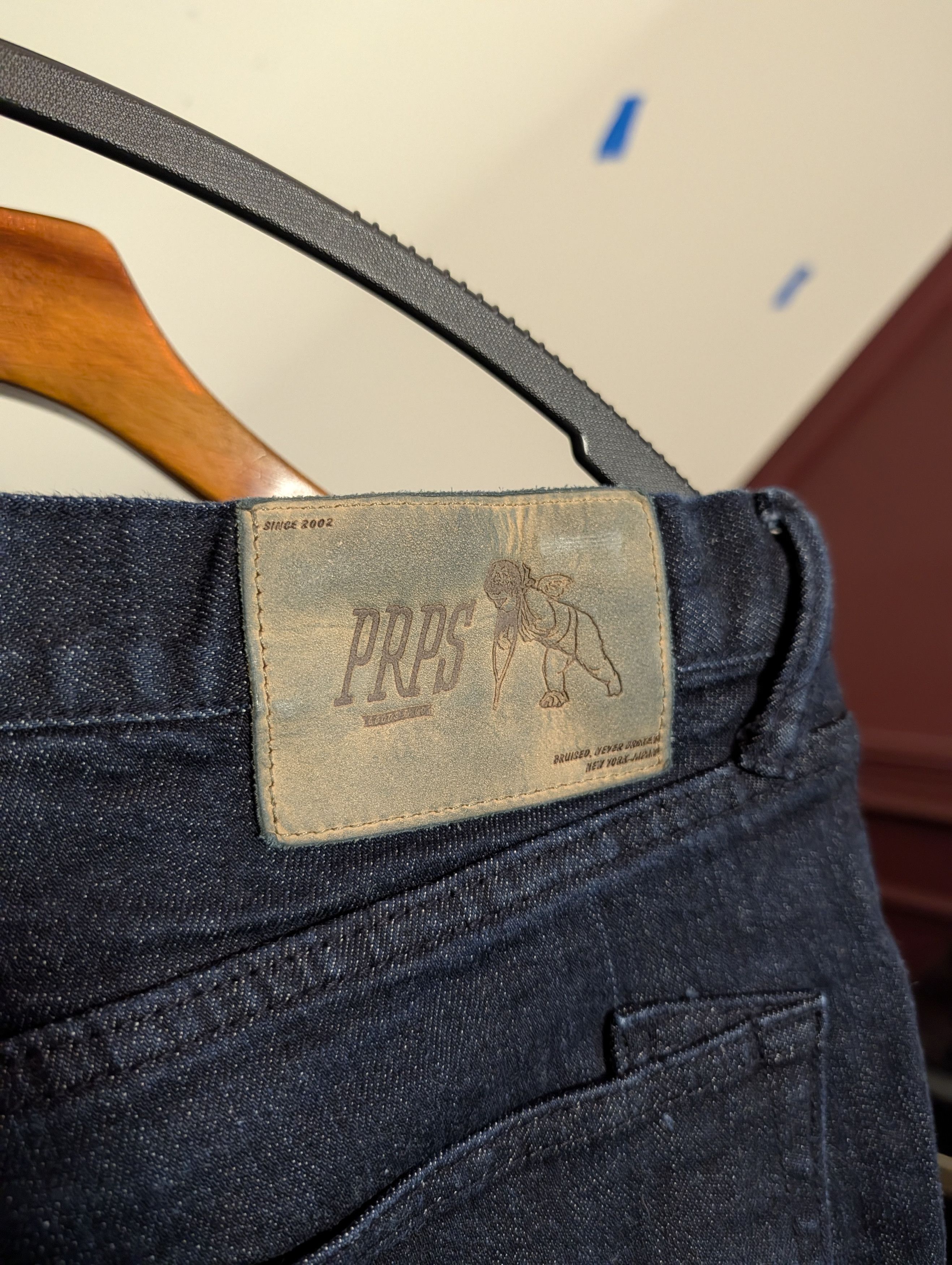 Prps Demon indigo corduroy boro patch blue denim slim jeans Size US 34 / EU 50 - 10 Thumbnail