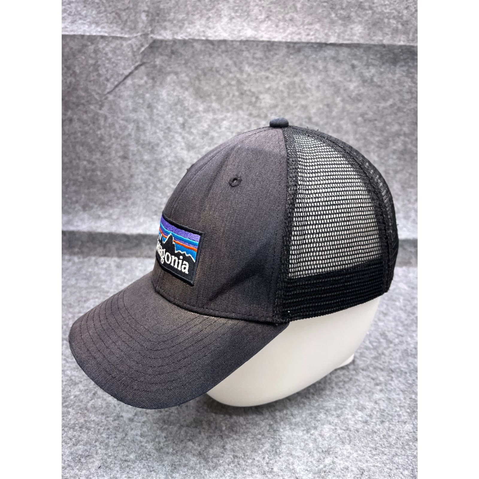 Patagonia VINTAGE Patagonia Hat Cap Snap Back Adult Blue Black Cotton Polyester Trucker Camp Fish Hats Size ONE SIZE - 4 Thumbnail