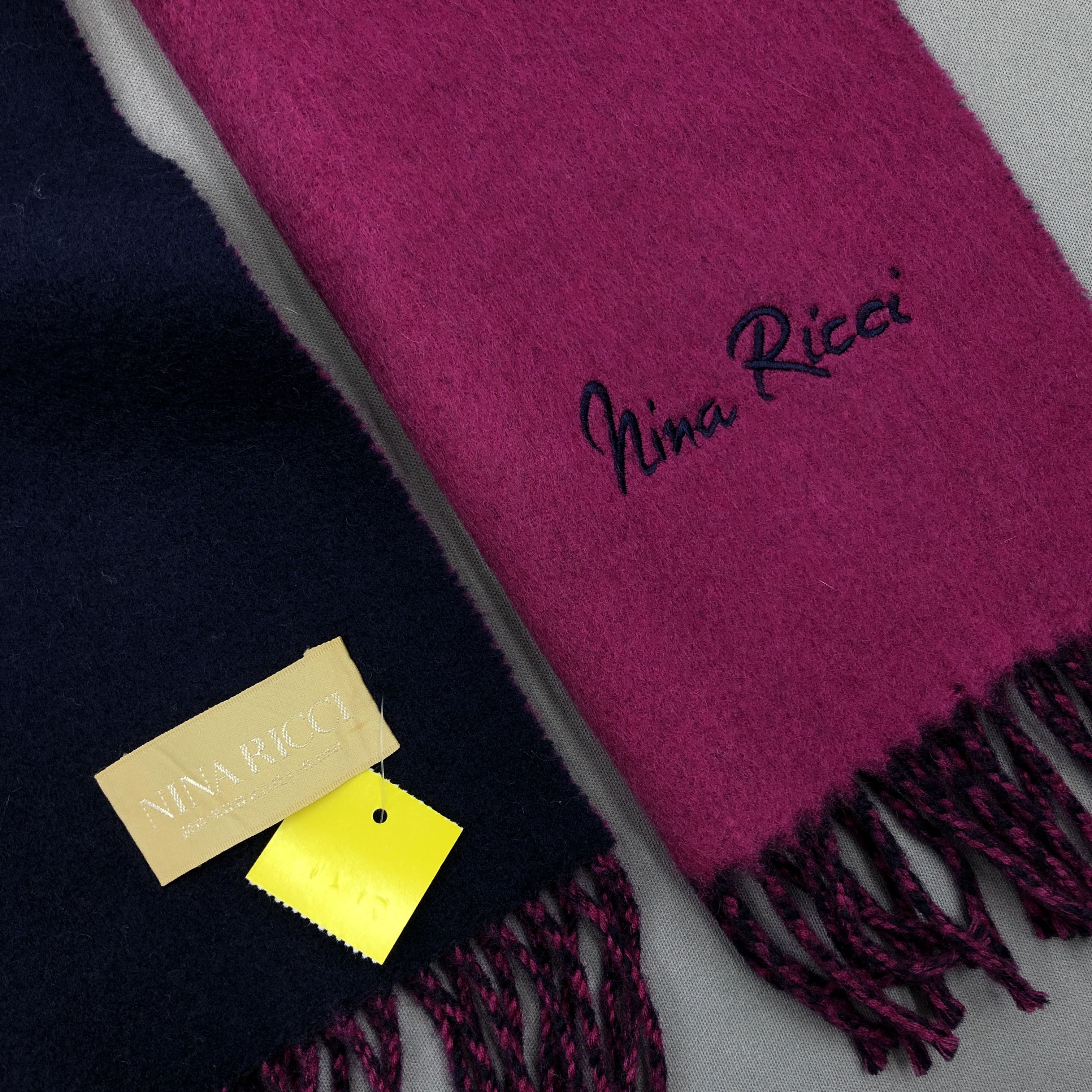 Nina Ricci Vintage Nina Ricci Scarf Reversible Wool Cashmere Scarves Size ONE SIZE - 5 Thumbnail