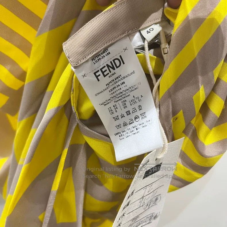 Fendi Fendi Logo Printed Elastic Waist Straight Skirt Size 26" / US 2 / IT 38 - 3 Thumbnail