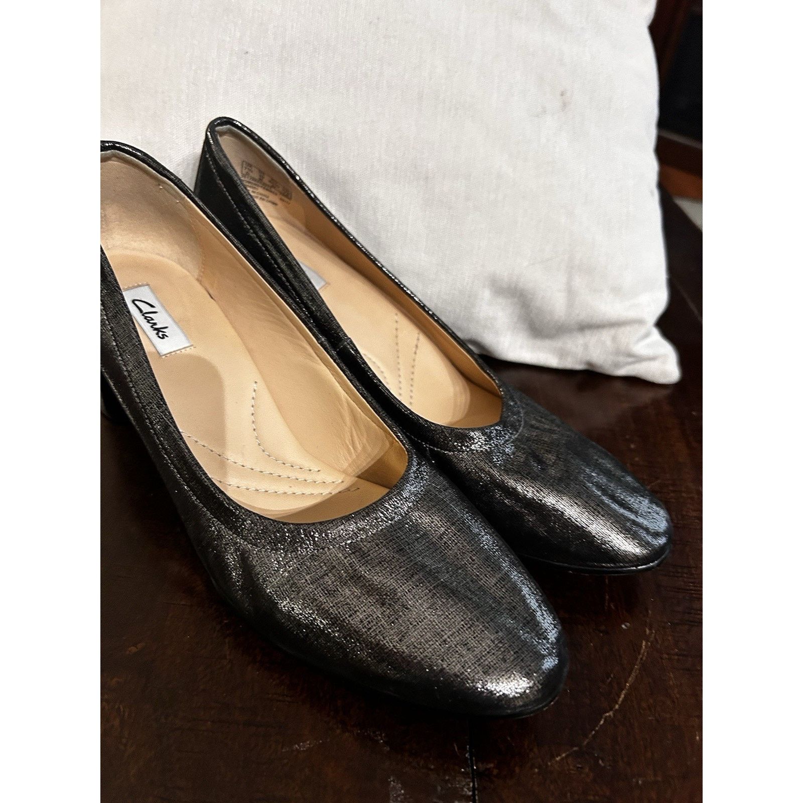 Clarks Clarks Wmn's Size 10 Metallic Isabella Chunky Heel Pumps 2.5 Size US 10 / IT 40 - 1 Thumbnail