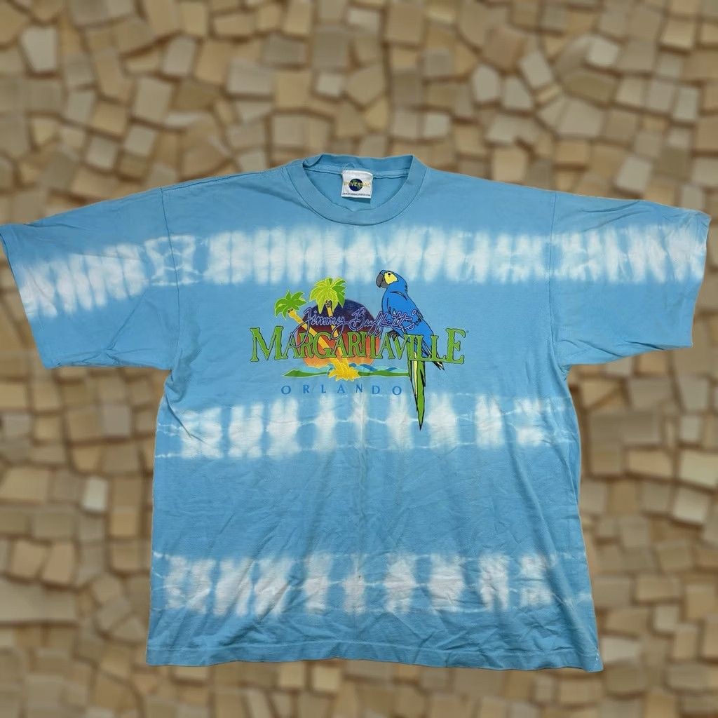 Vintage VINTAGE Universal Studios Margaritaville Shirt XL Blue 1990s Graphic Tee Men Short Sleeve Tie Dye Stitched Universal Studios Tag Single Stitch Size US XL / EU 56 / 4 - 1 Thumbnail