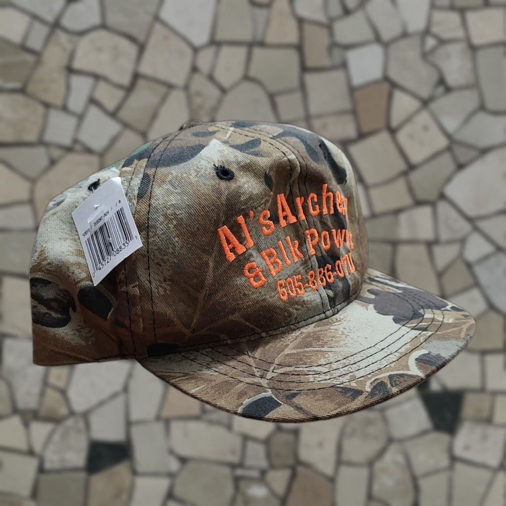 Vintage VINTAGE youngan hat Snapback Hat Adult One Size Camouflage Cotton Canvas 90s 80s Hunting Leaf Power Misprint Black Size ONE SIZE - 1 Thumbnail
