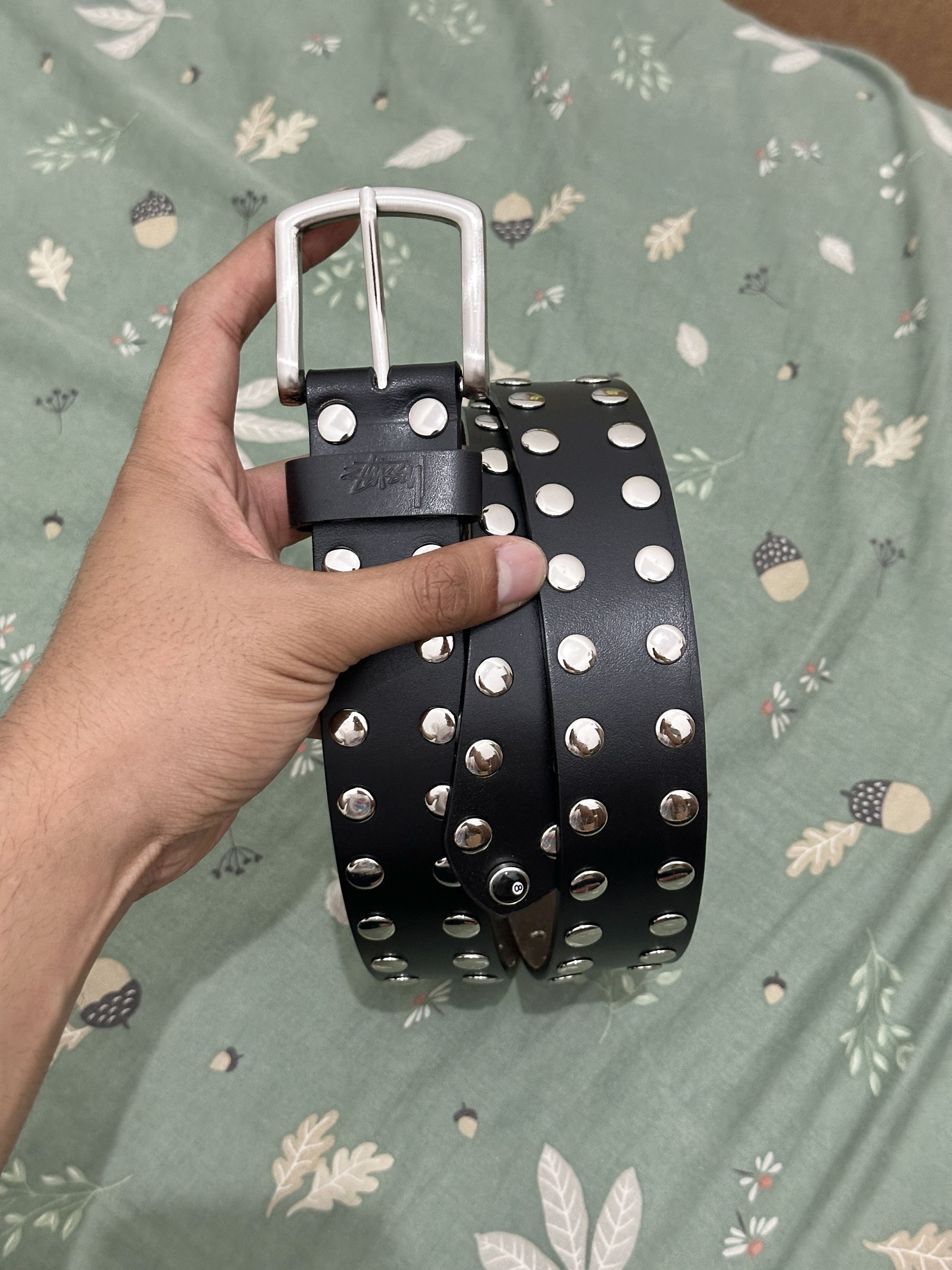 Stussy Stussy 8 Ball Studded Belt Black S/M | Grailed