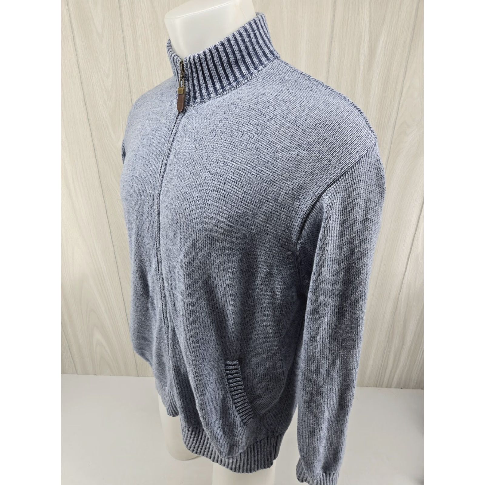 Orvis VINTAGE Orvis Fisherman Sweater Mens Large Knit Full Zip Blue Size US L / EU 52-54 / 3 - 4 Thumbnail