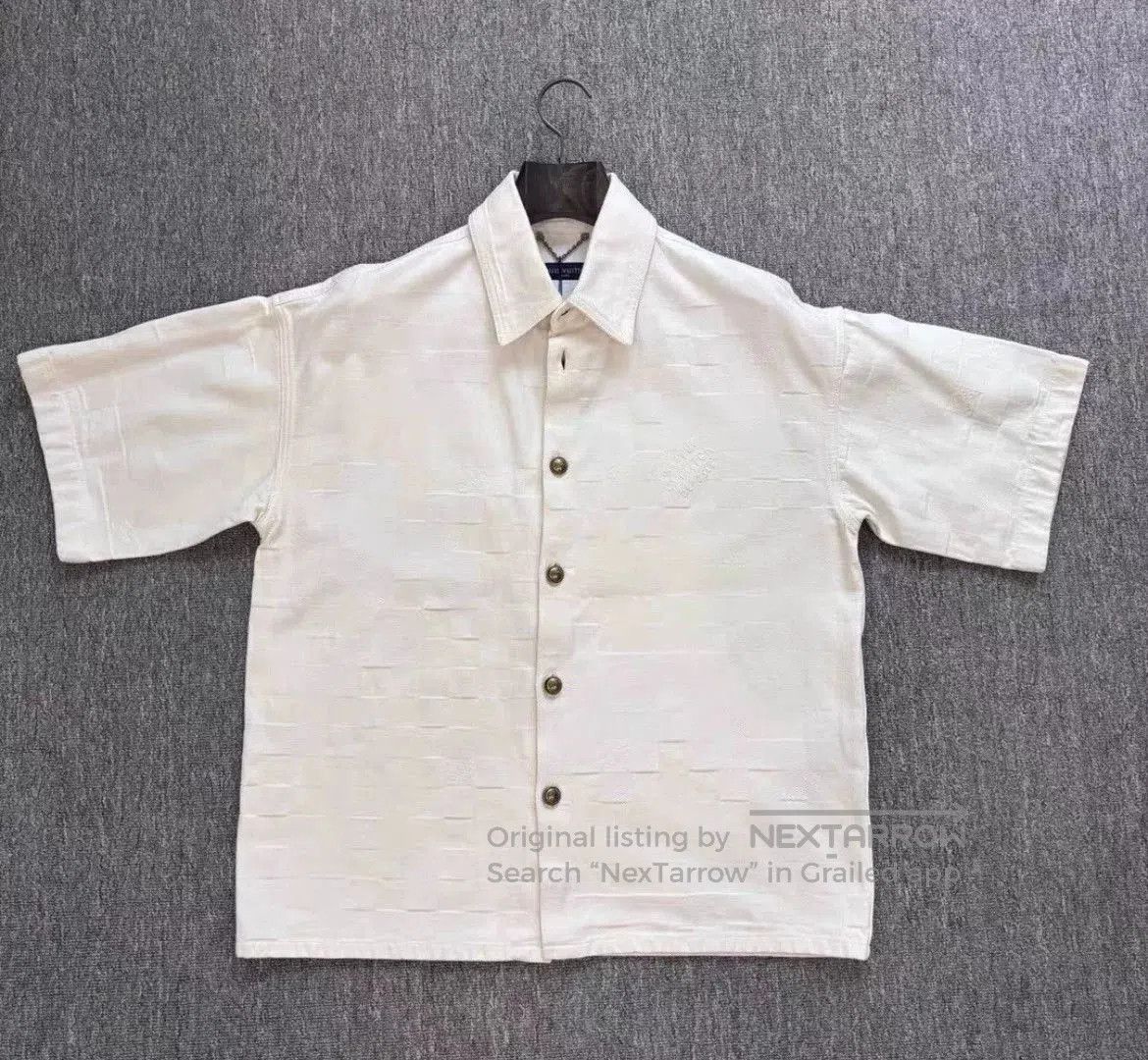 Louis Vuitton louis vuitton ss24 beige check short sleeve shirt. Size US M / EU 48-50 / 2 - 1 Thumbnail