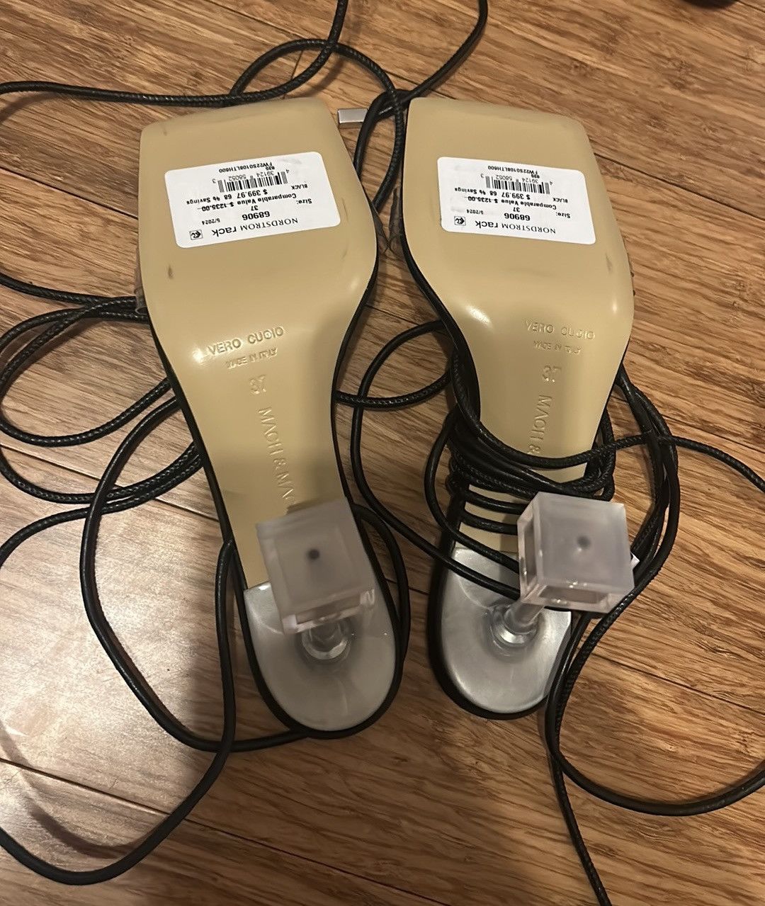 MACH & MACH Mach & Mach Crystal Square Vinyl & Leather Sandal size 37 Size US 7 / IT 37 - 5 Thumbnail