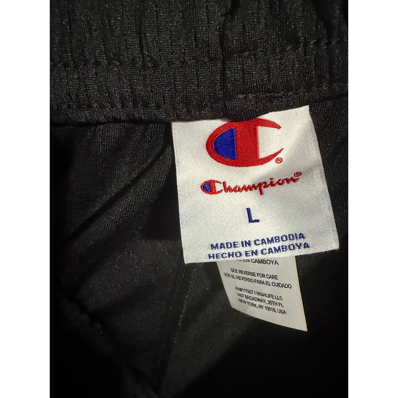 Champion Champion Mesh Shorts Large Black Stripe Drawstring Athletic Size US 36 / EU 52 - 10 Thumbnail