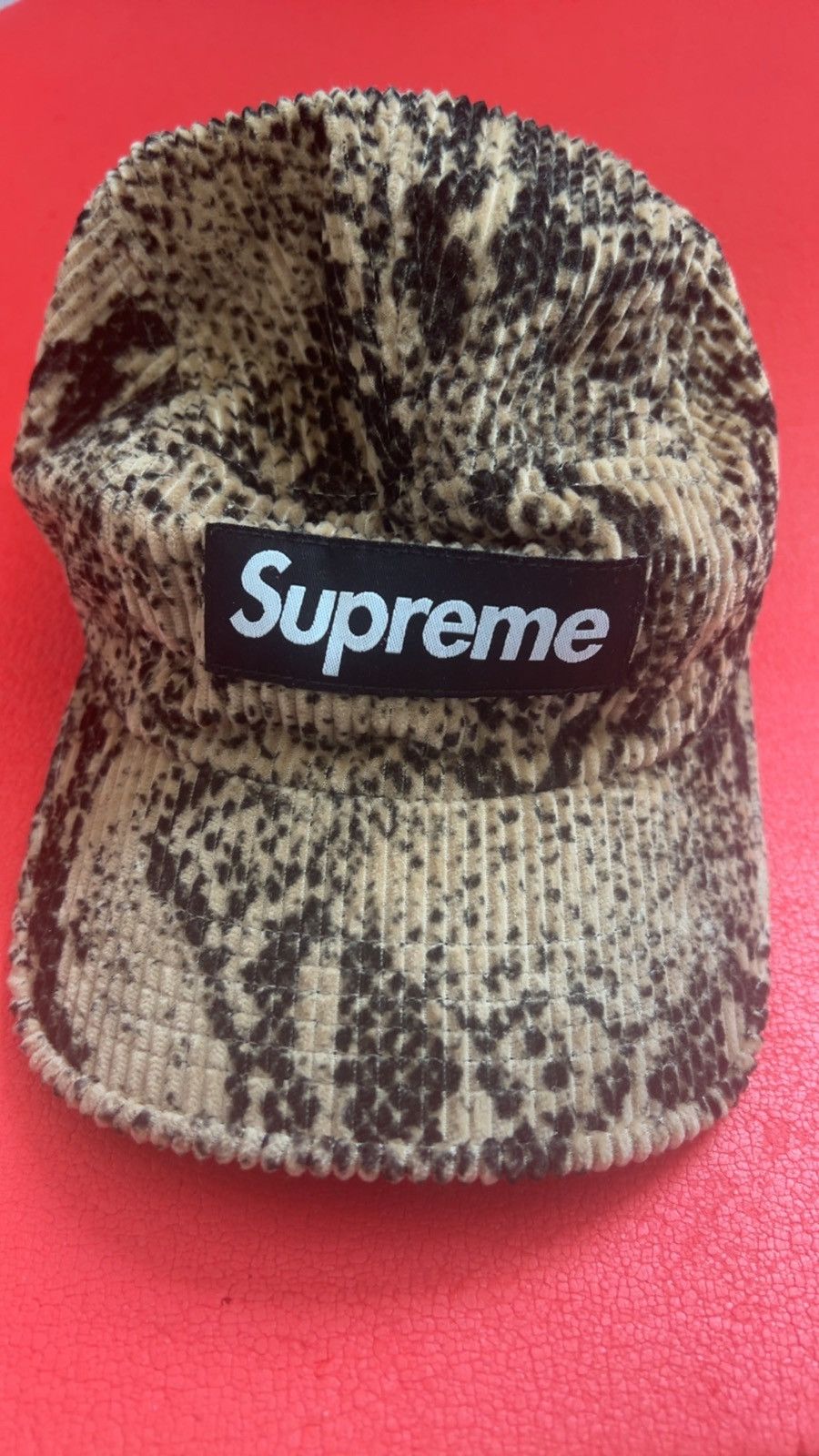 Supreme Supreme Snakeskin Corduroy Camp Cap | Grailed