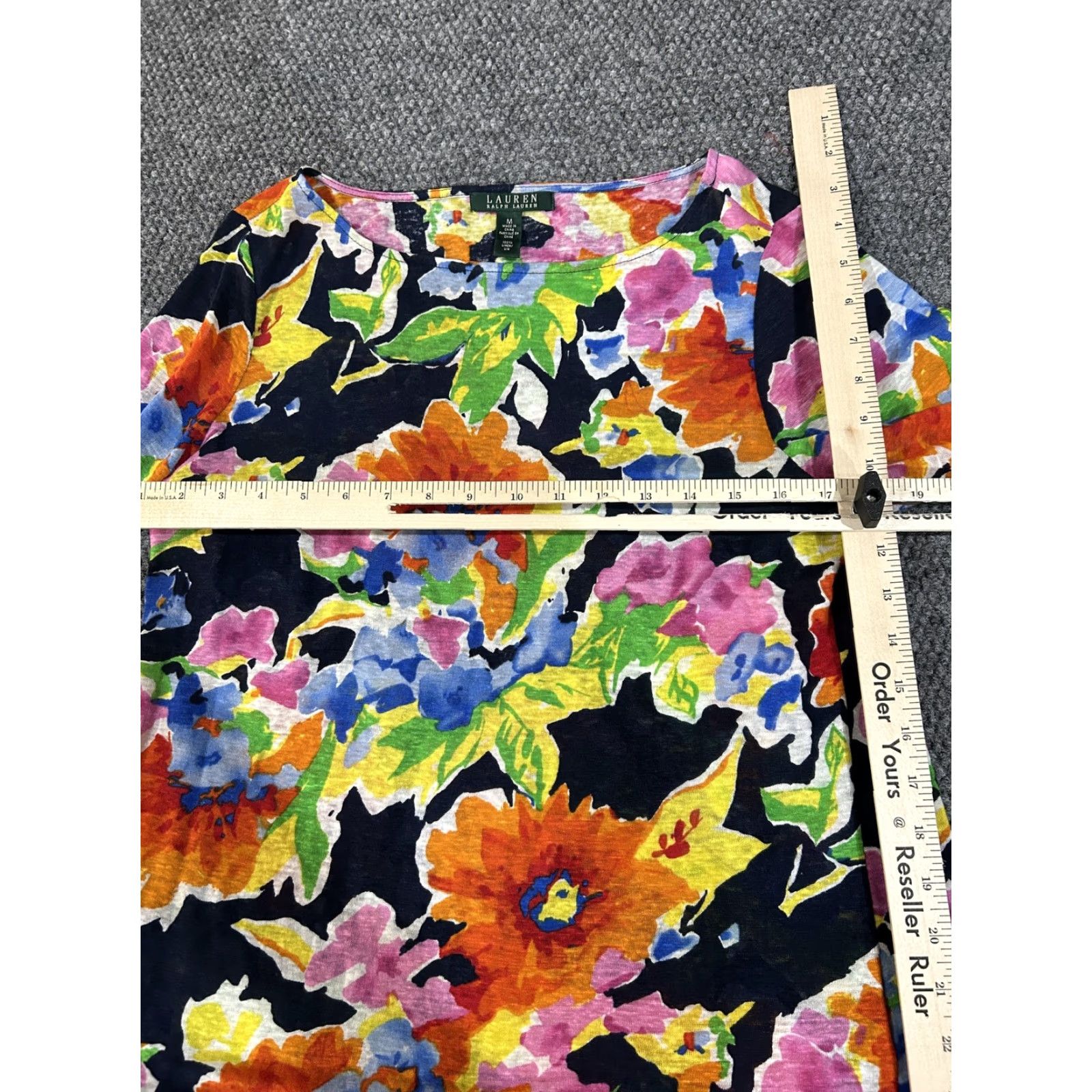 Ralph Lauren Lauren Ralph Lauren Shirt Womens Medium Multicolor Floral 3/4 Sleeve Tunic Top Size M / US 6-8 / IT 42-44 - 4 Thumbnail