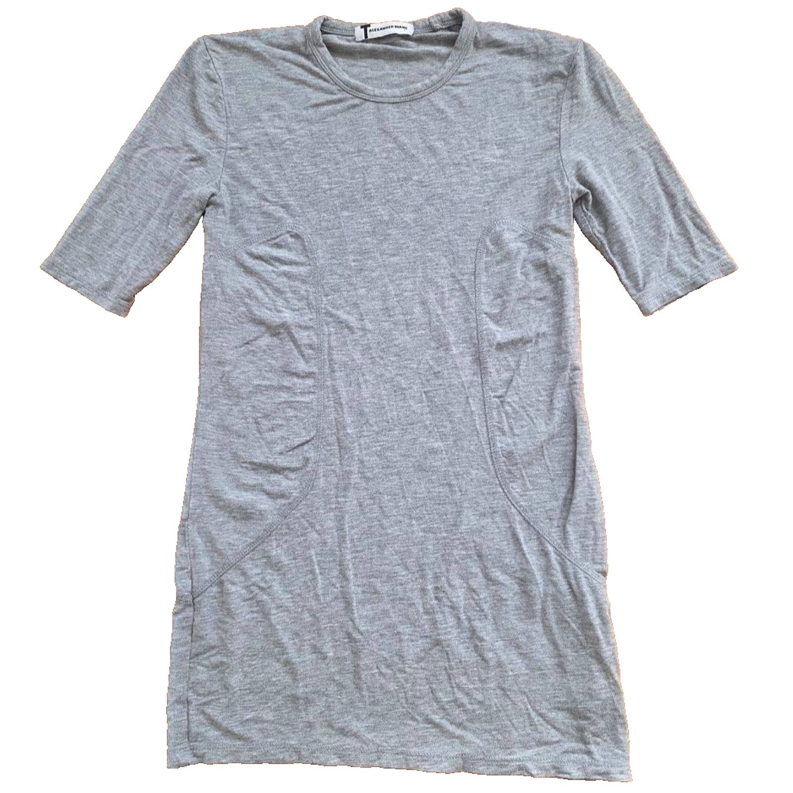 Alexander Wang Alexander Wang Grey Jersey Short Sleeve Dress Size S A001013 Size S / US 4 / IT 40 - 1 Thumbnail