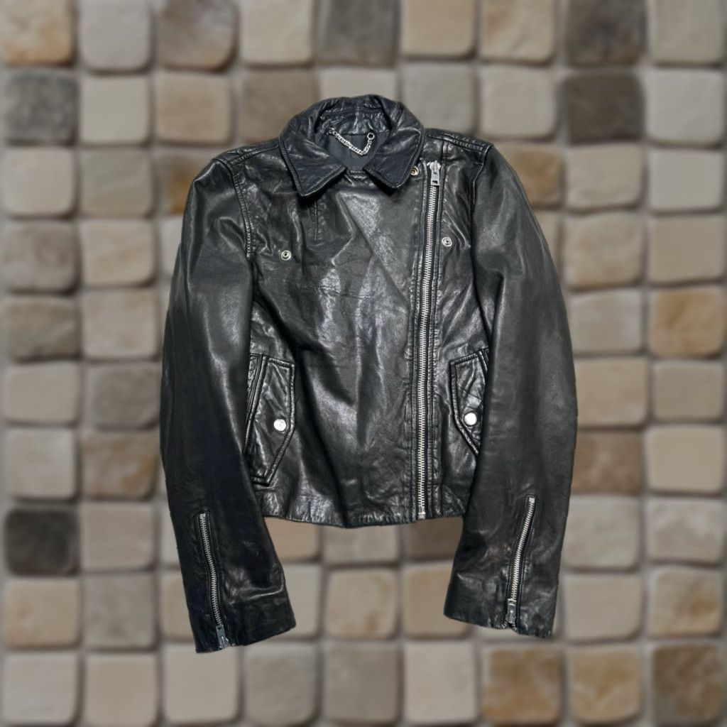 J.Crew J.CREW Moto Jacket Womens XXS Black Leather Cropped Fit Asymmetric Zip Jacket Size XXS / US 00 / IT 34 - 1 Thumbnail
