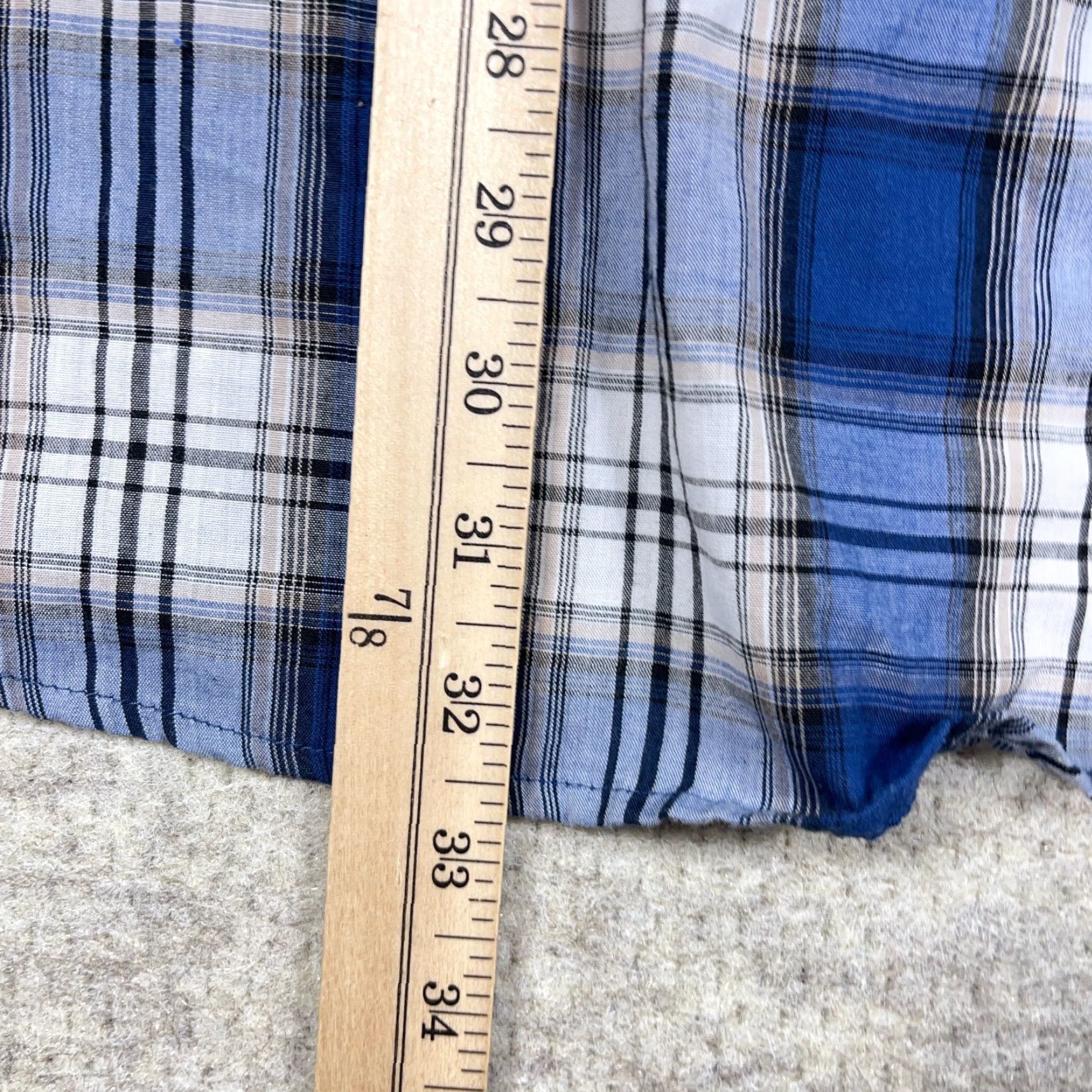 Vintage Plains Western Wear Shirt Men Large Blue Plaid Pearl Snap Button Cowboy Yoke Size US L / EU 52-54 / 3 - 7 Thumbnail