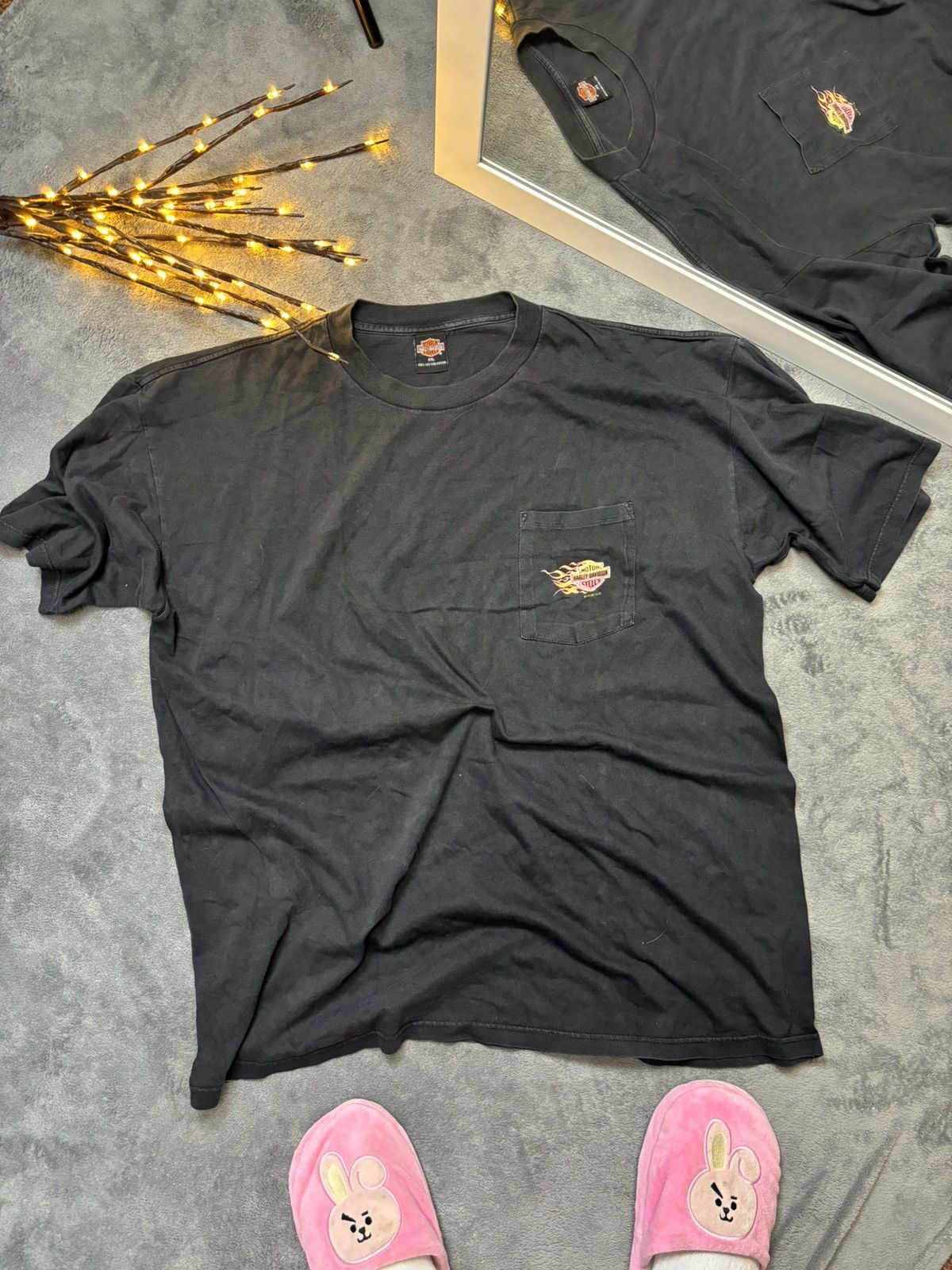 Harley Davidson × Vintage Vintage Y2K Harley Davidson flames bike t shirt 2000 Size US XXL / EU 58 / 5 - 1 Thumbnail