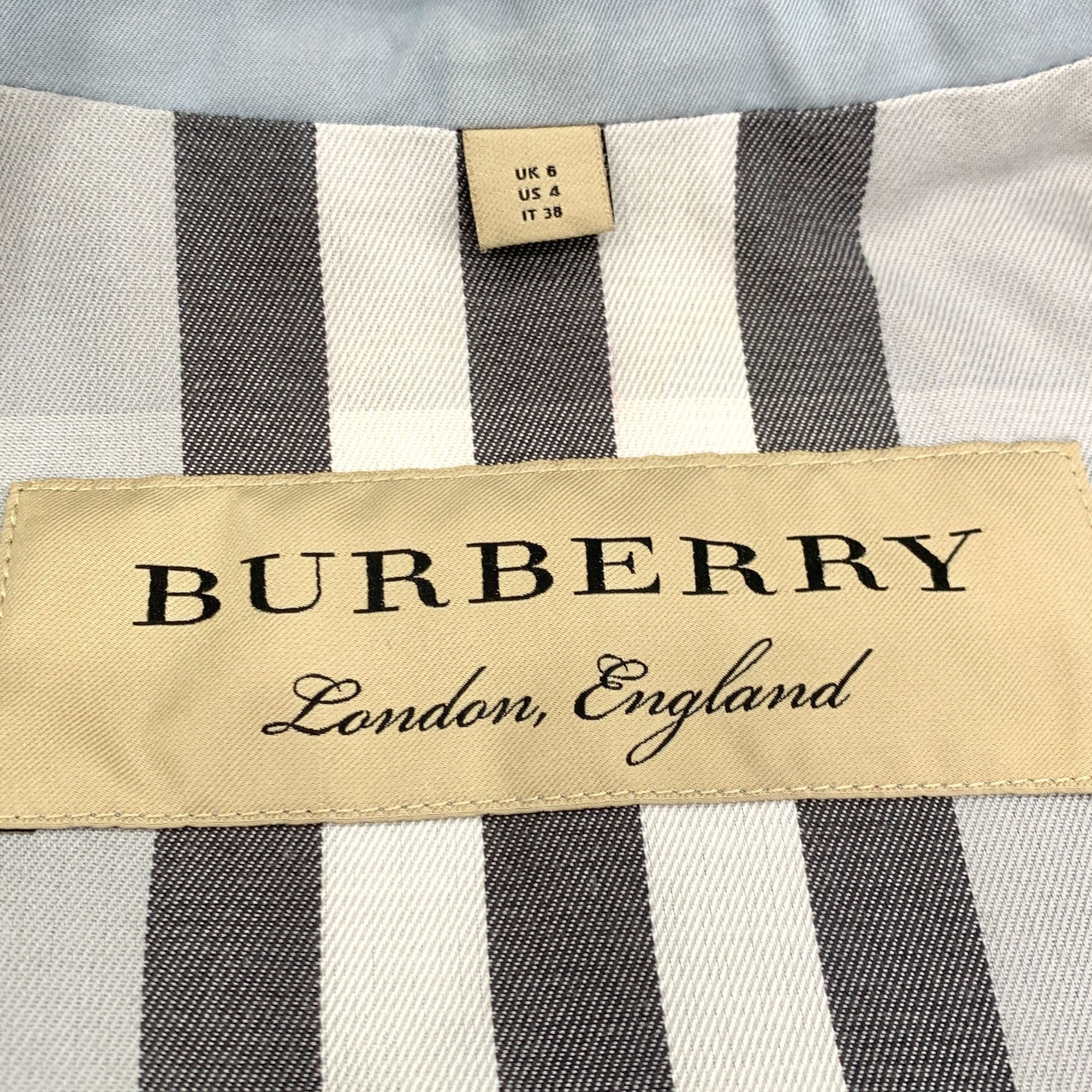 Burberry H9258 Womens Double-Breasted Light Blue Trench Coat With Bel Size S / US 4 / IT 40 - 7 Thumbnail