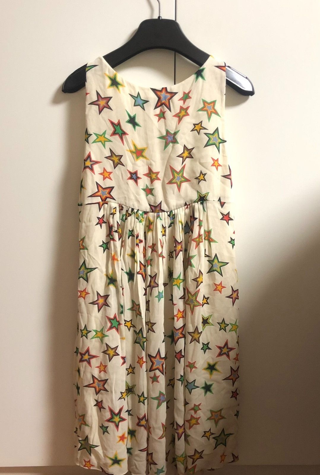 Saint Laurent Paris Saint Laurent Beige Mulberry Silk Star Dress Size S / US 4 / IT 40 - 6 Thumbnail