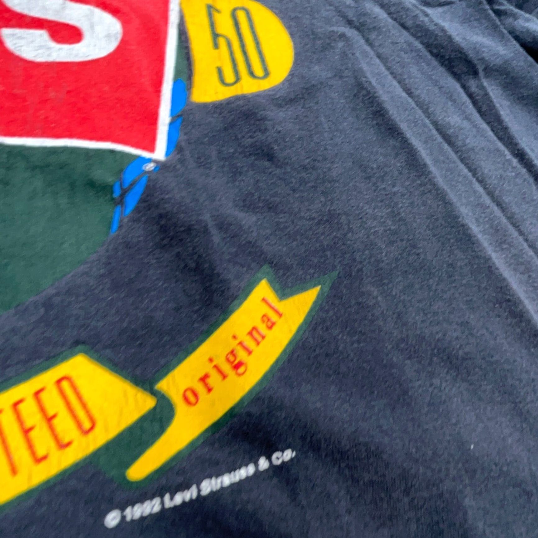 Levi's VINTAGE Levi's Men's T-Shirt Large Black 80s 90s Grunge Punk Logo Graphic Cotton Size US L / EU 52-54 / 3 - 4 Thumbnail