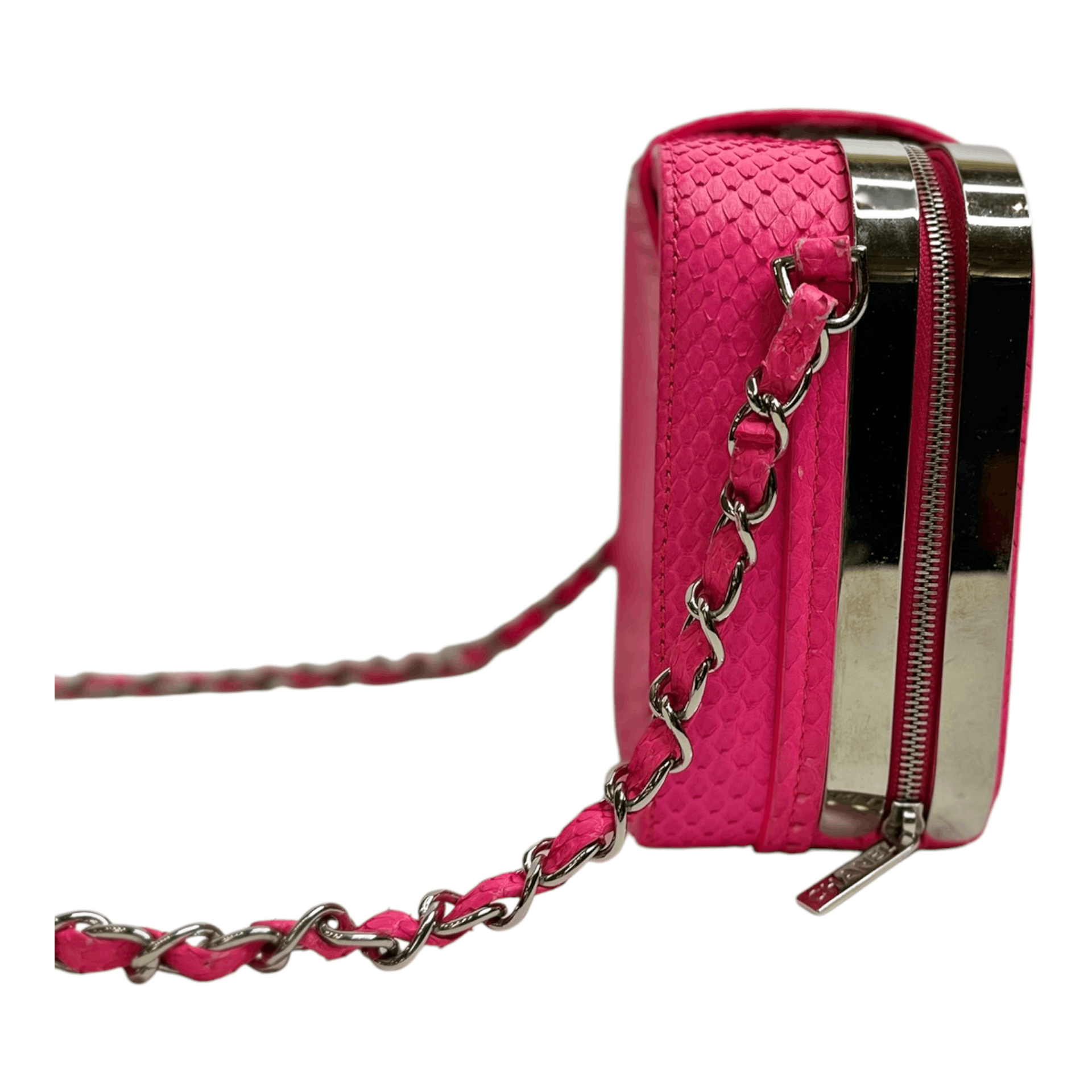 Chanel Chanel Snakeskin Mini CC Box Camera Bag Pink Size ONE SIZE - 2 Thumbnail