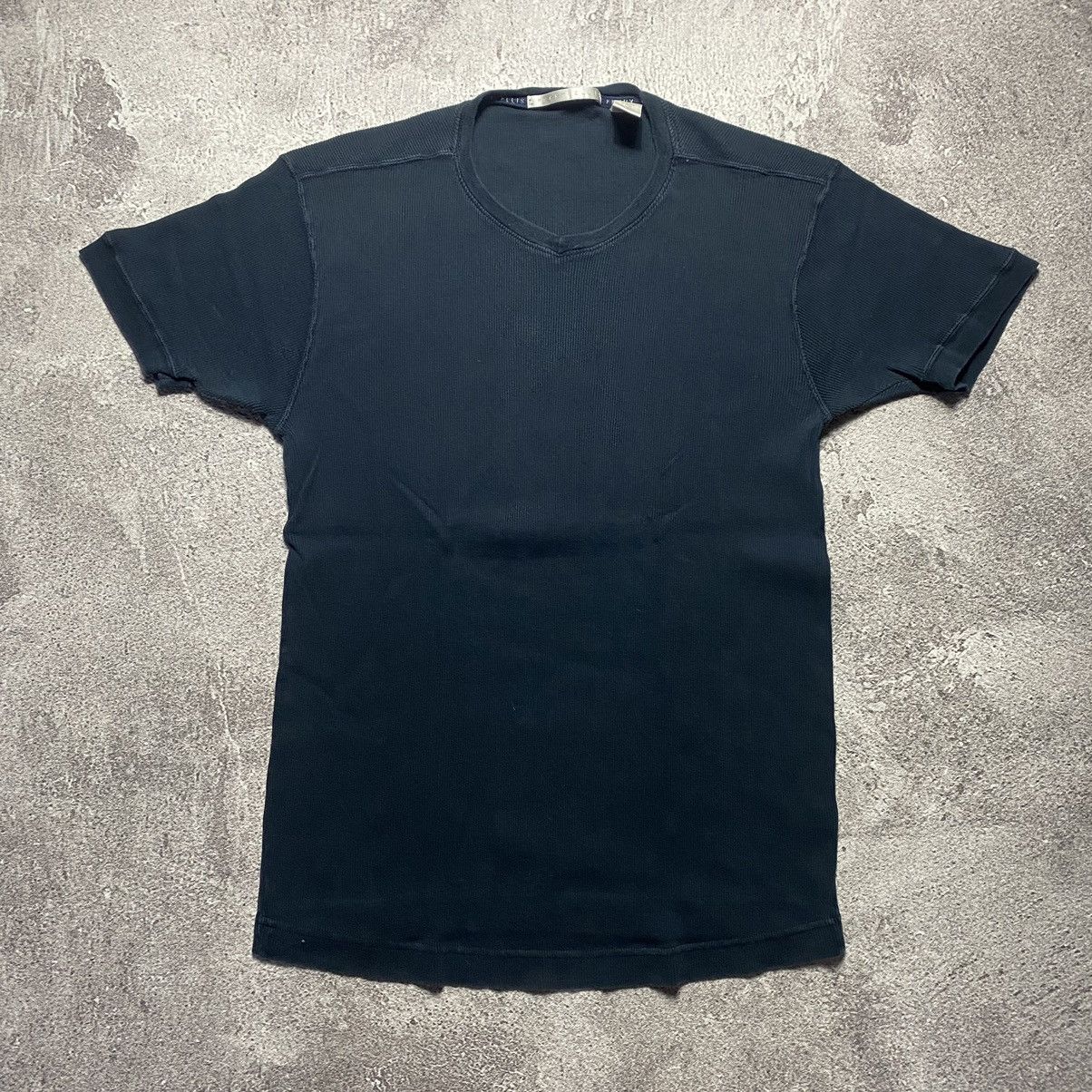 Perry Ellis × Vintage Vintage Perry Ellis Ribbed Balck Tee Size US L / EU 52-54 / 3 - 1 Thumbnail