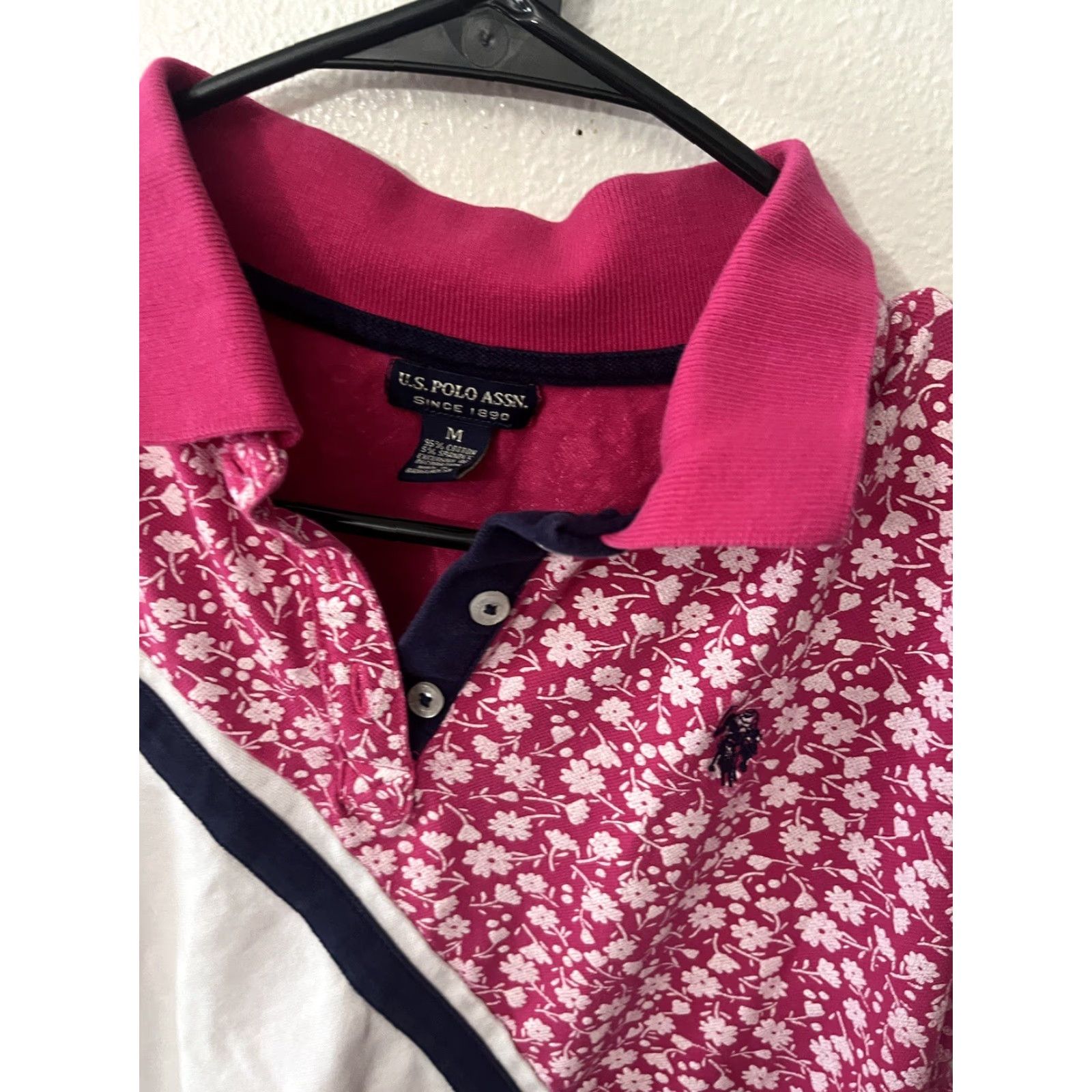 Vintage us polo assn shirt floral White pink women Medium Size M / US 6-8 / IT 42-44 - 2 Thumbnail