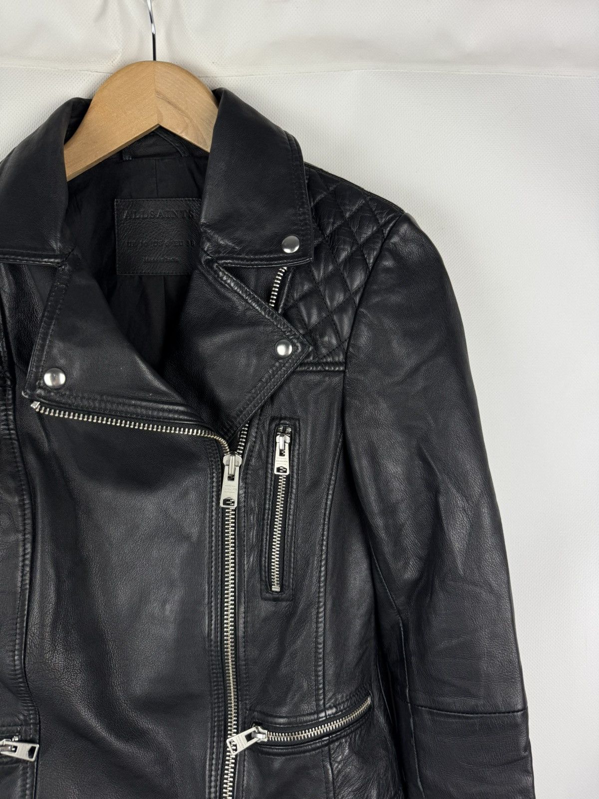 Allsaints Allsaints Catch Biker Ladies Leather Full Zip Jacket Size M / US 6-8 / IT 42-44 - 3 Thumbnail