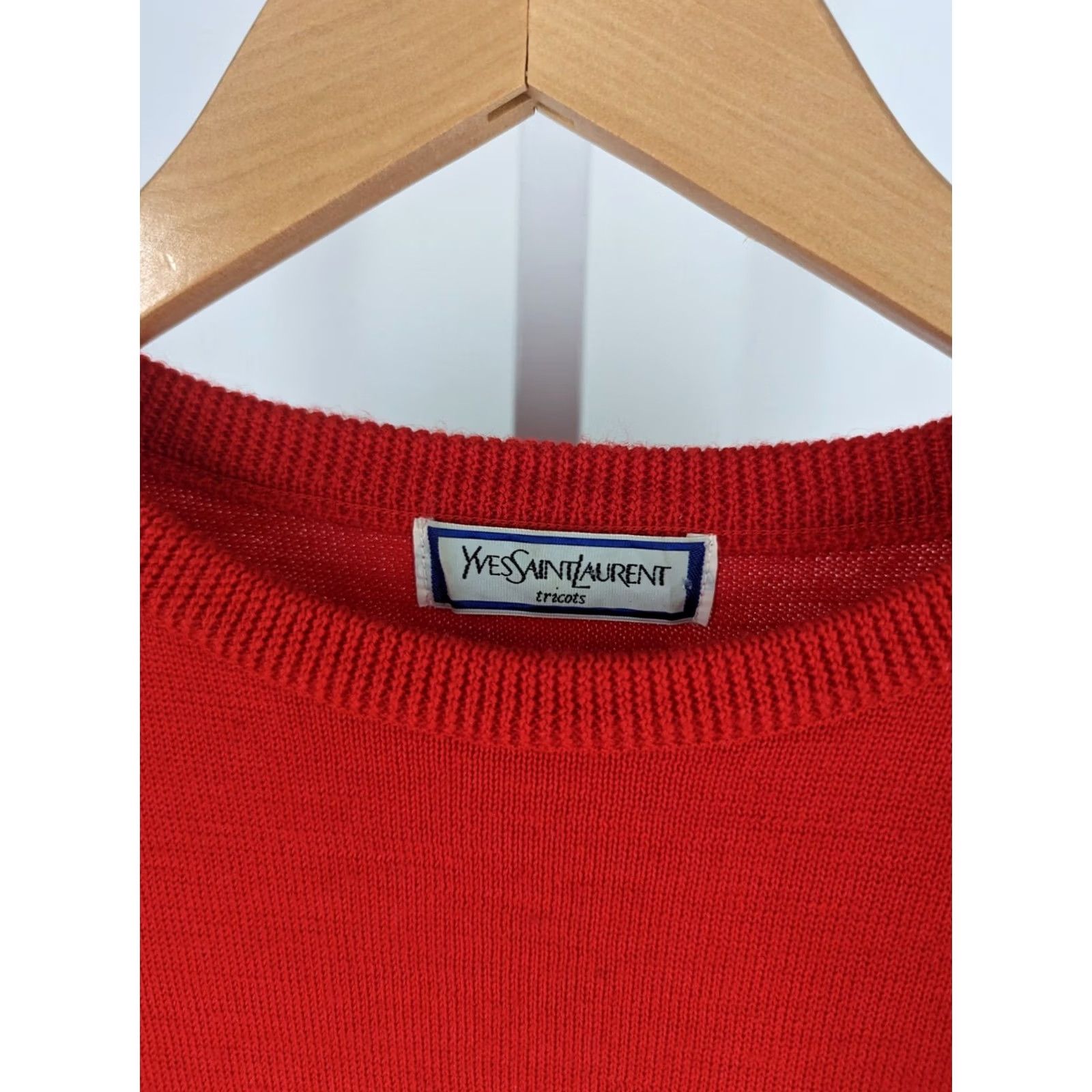 Yves Saint Laurent VINTAGE Yves Saint Laurent Tricots Poker Cards Logo Red Sweater Rive Gauche Womens M Pullover Long Sleeve 90s Size M / US 6-8 / IT 42-44 - 4 Thumbnail