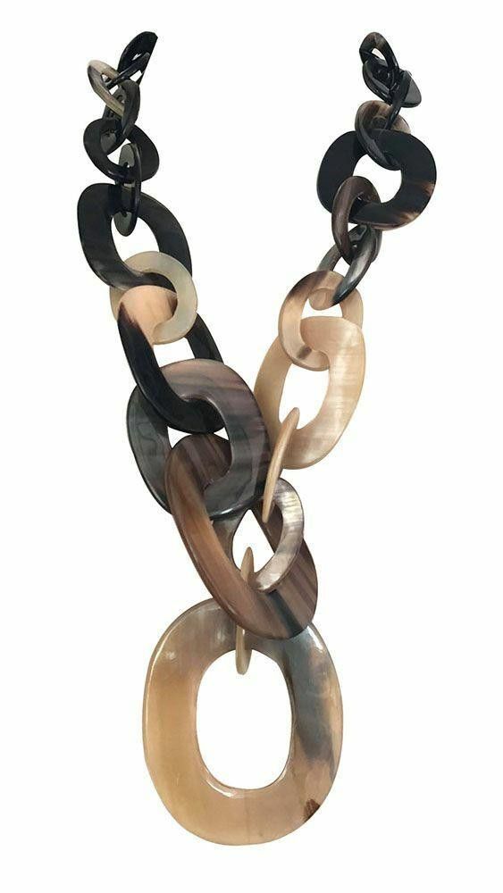 Designer New Textured Cow Horn Necklace. Size ONE SIZE - 1 Thumbnail