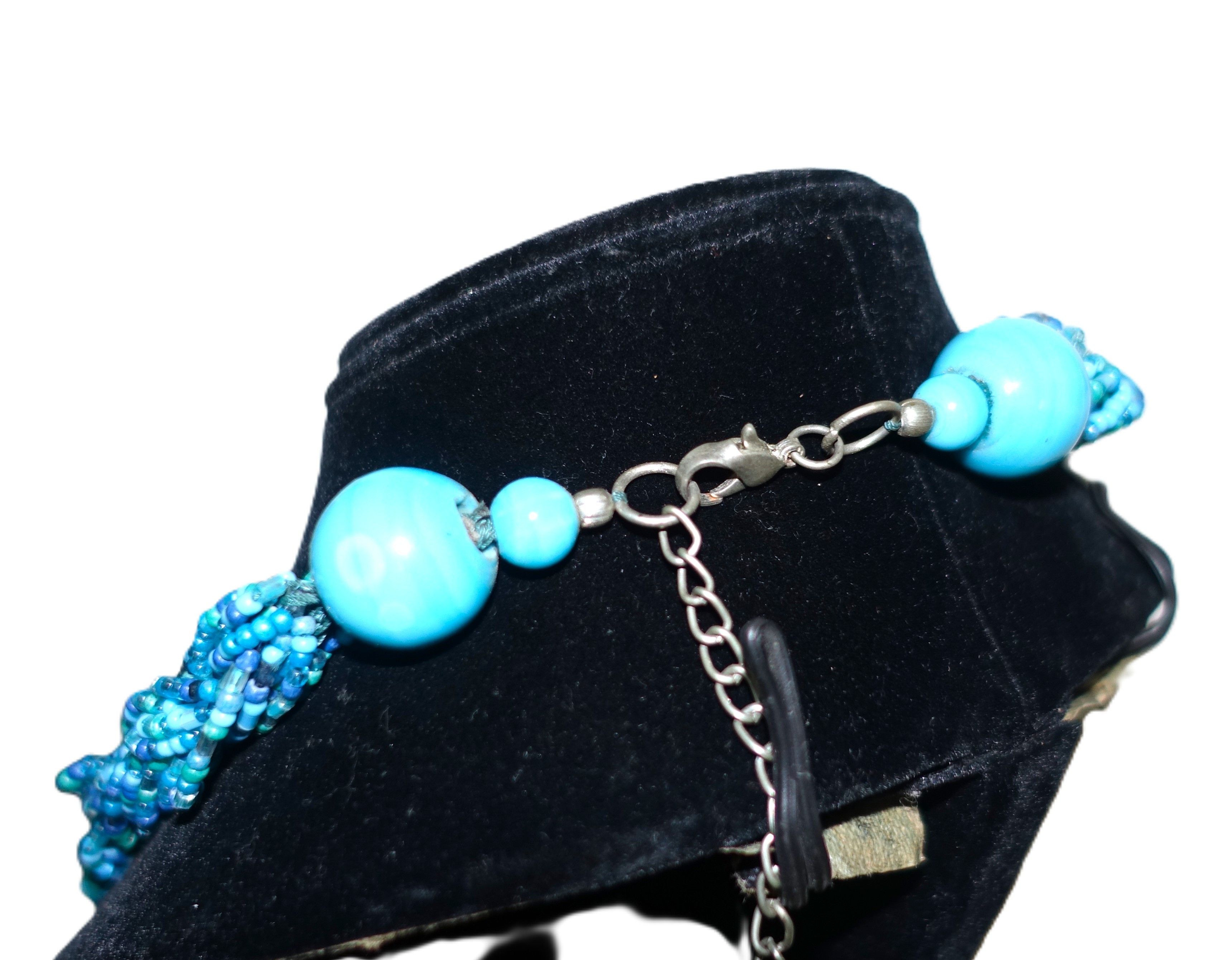 Vintage Faux Turquoise Beaded Bib Necklace Size ONE SIZE - 5 Thumbnail