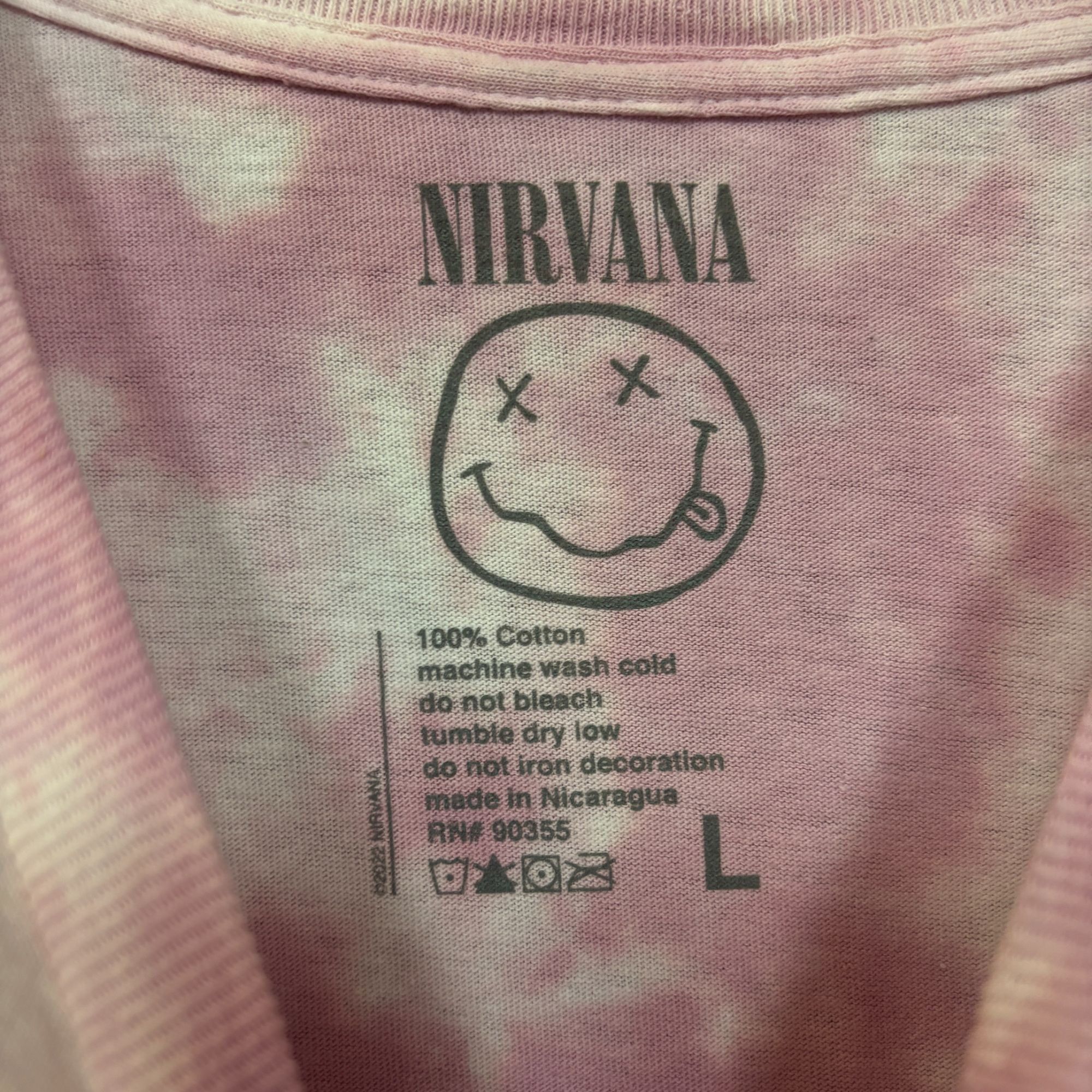 Nirvana Nirvana Never Mind Smiley Face Pink Tie Dye Tshirt Size Larg Size US L / EU 52-54 / 3 - 4 Thumbnail