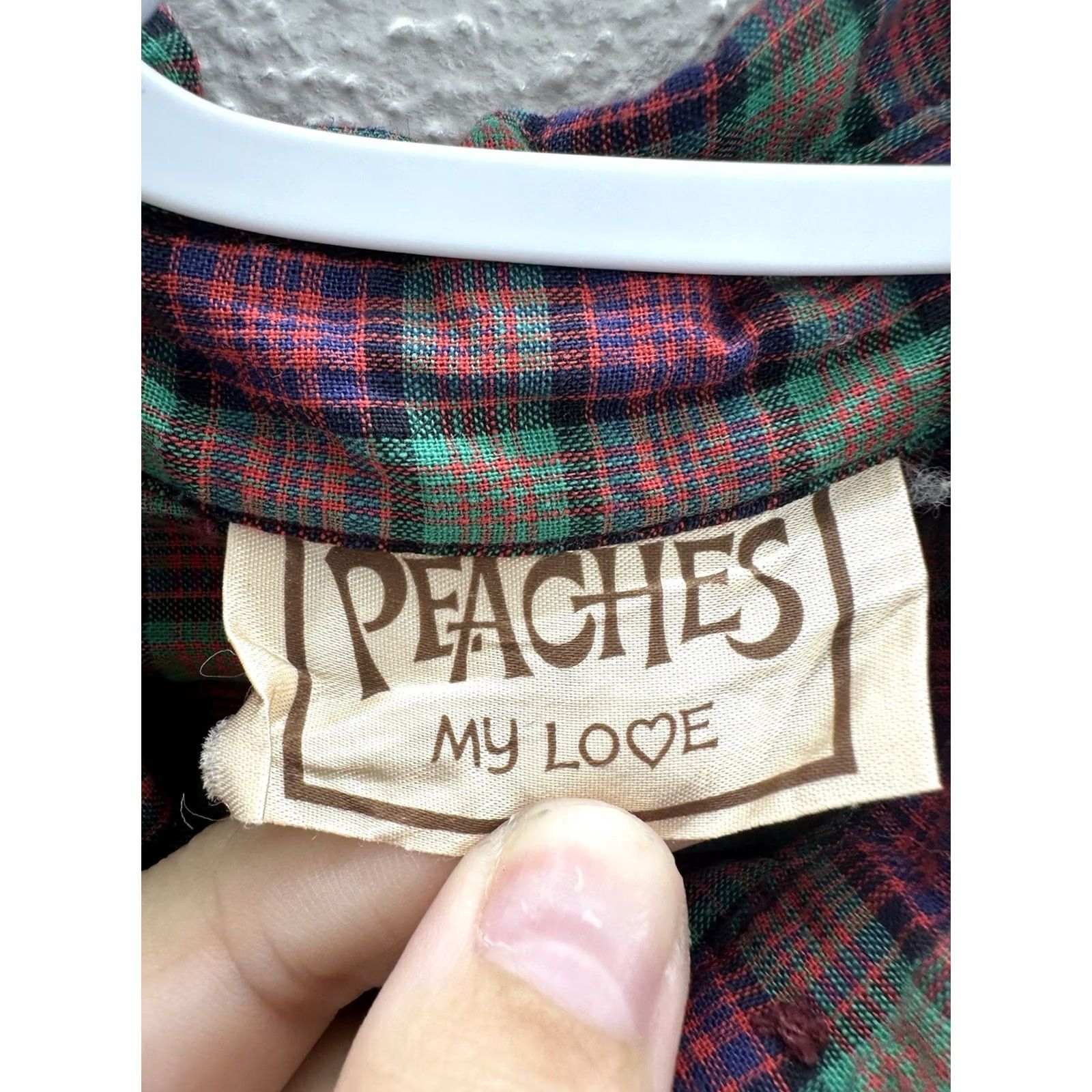 Vintage VINTAGE Peaches My Love Dress Womens Size 8 Red Green Plaid Long Sleeve 70s 80s 90s Size M / US 6-8 / IT 42-44 - 6 Thumbnail