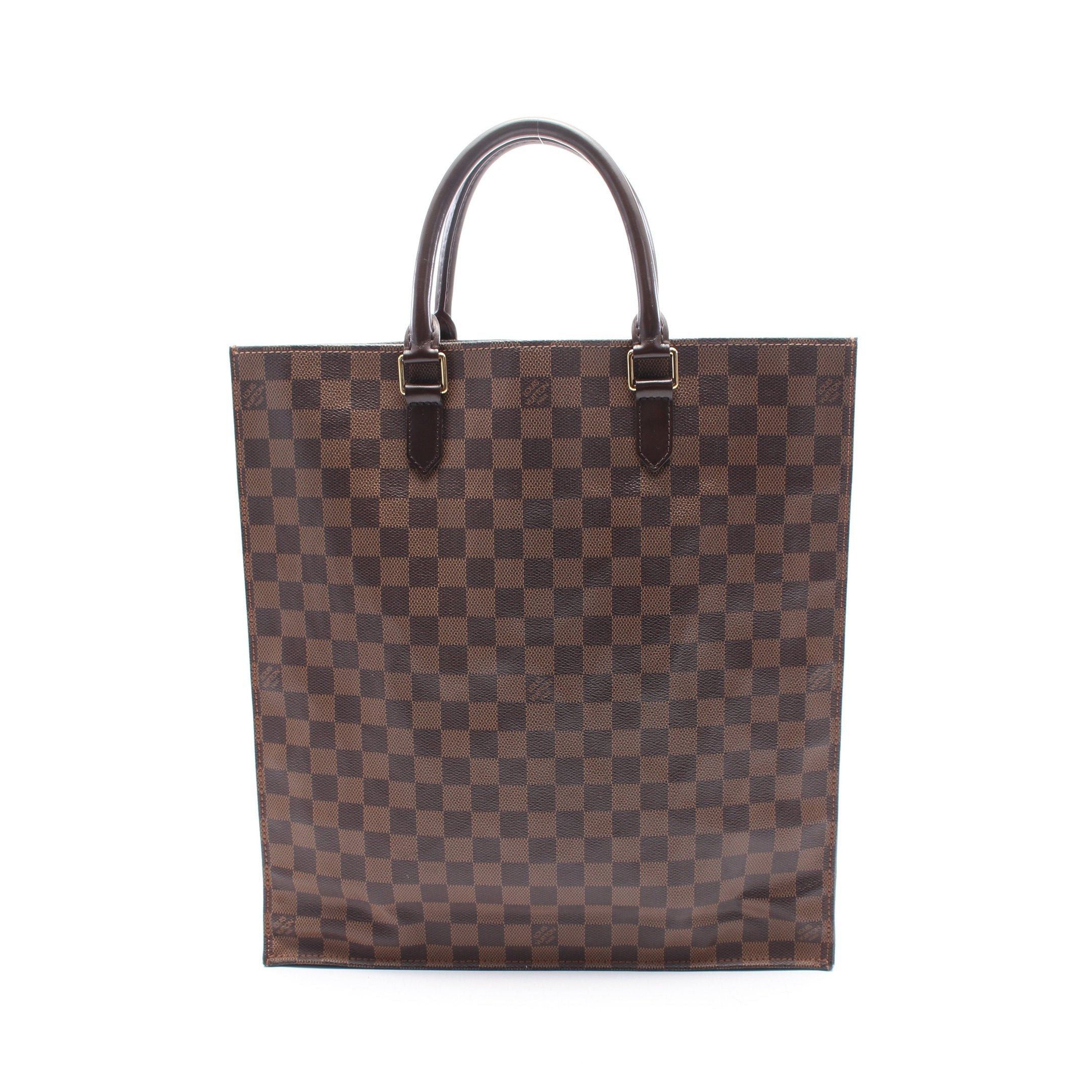 Louis Vuitton Louis Vuitton Sac Plat Damier Ebene Handbag Tote Bag Leather Brown Size ONE SIZE - 1 Thumbnail