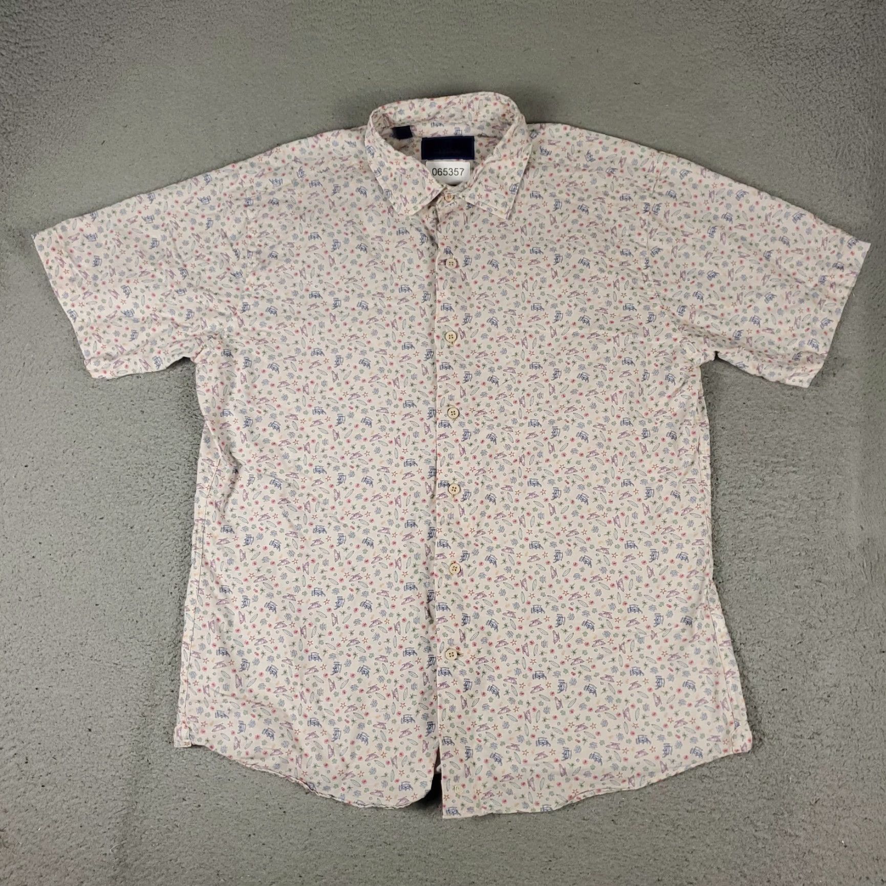 David Donahue David Donahue Shirt Mens Large Blue Purple Linen Cotton Button Up Short Sleeve Shirt Size US L / EU 52-54 / 3 - 2 Thumbnail