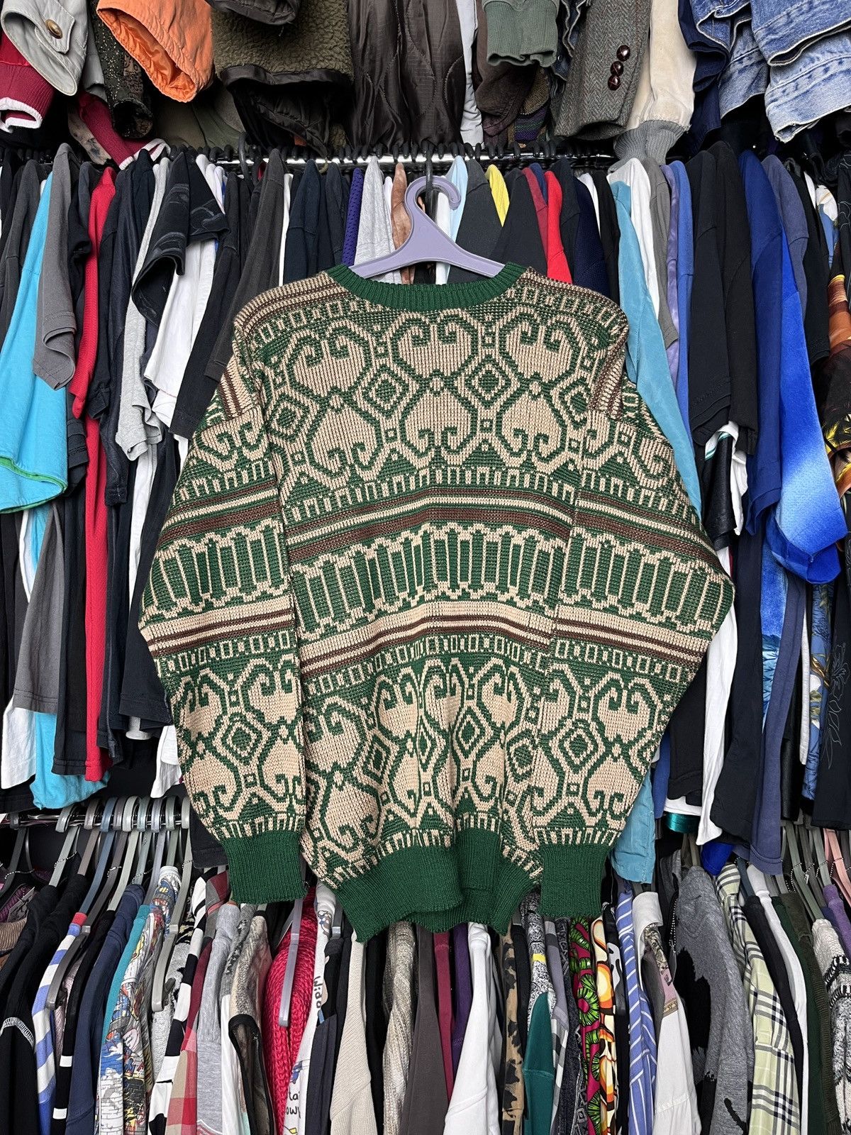 Vintage 1980s MADE IN USSR RARE VINTAGE KNITTED SWEATER - 1312 Size US L / EU 52-54 / 3 - 2 Thumbnail
