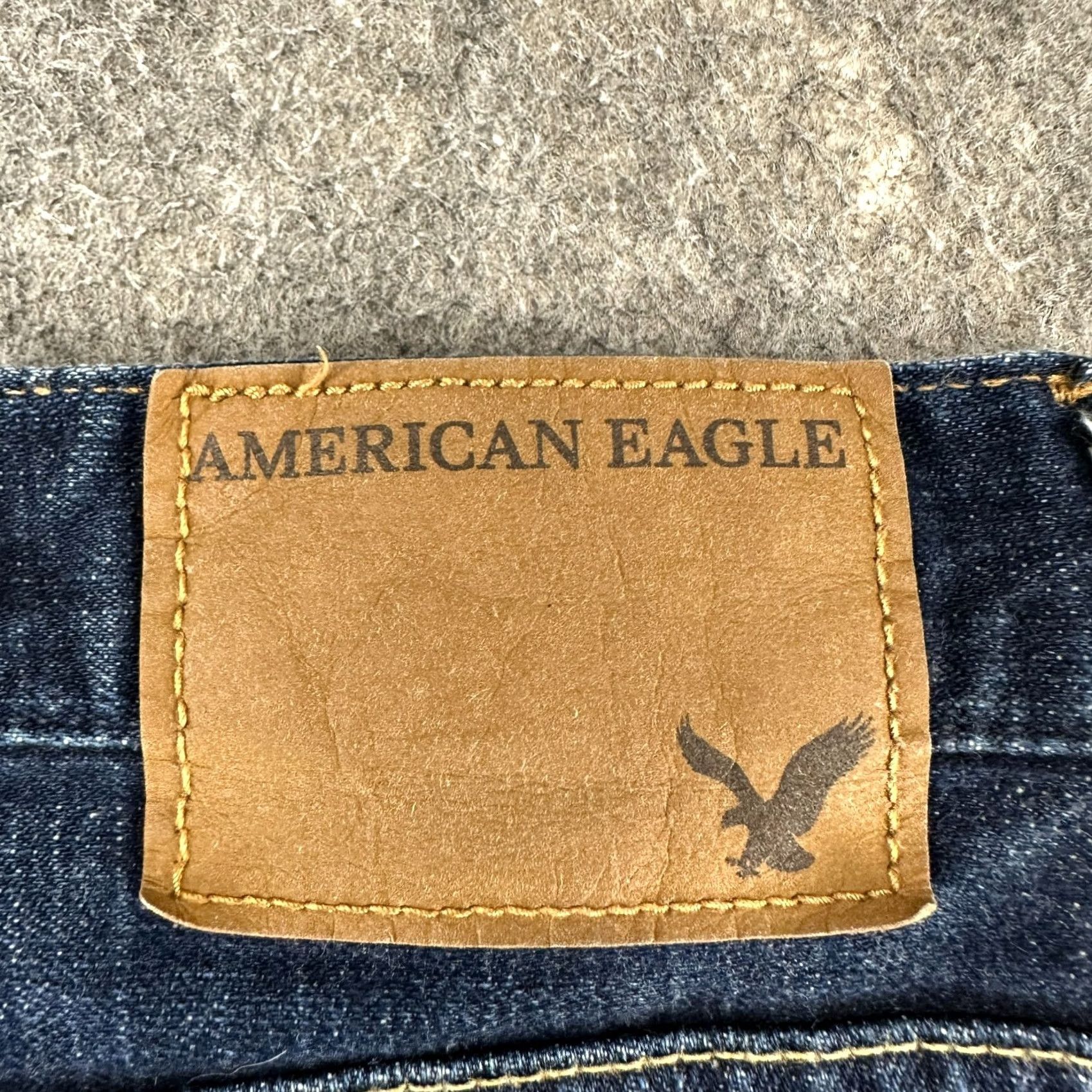 American Eagle Outfitters American Eagle Jeans Mens 34x30 Blue Relaxed Straight Dark Wash Denim Distressed Size US 34 / EU 50 - 5 Thumbnail
