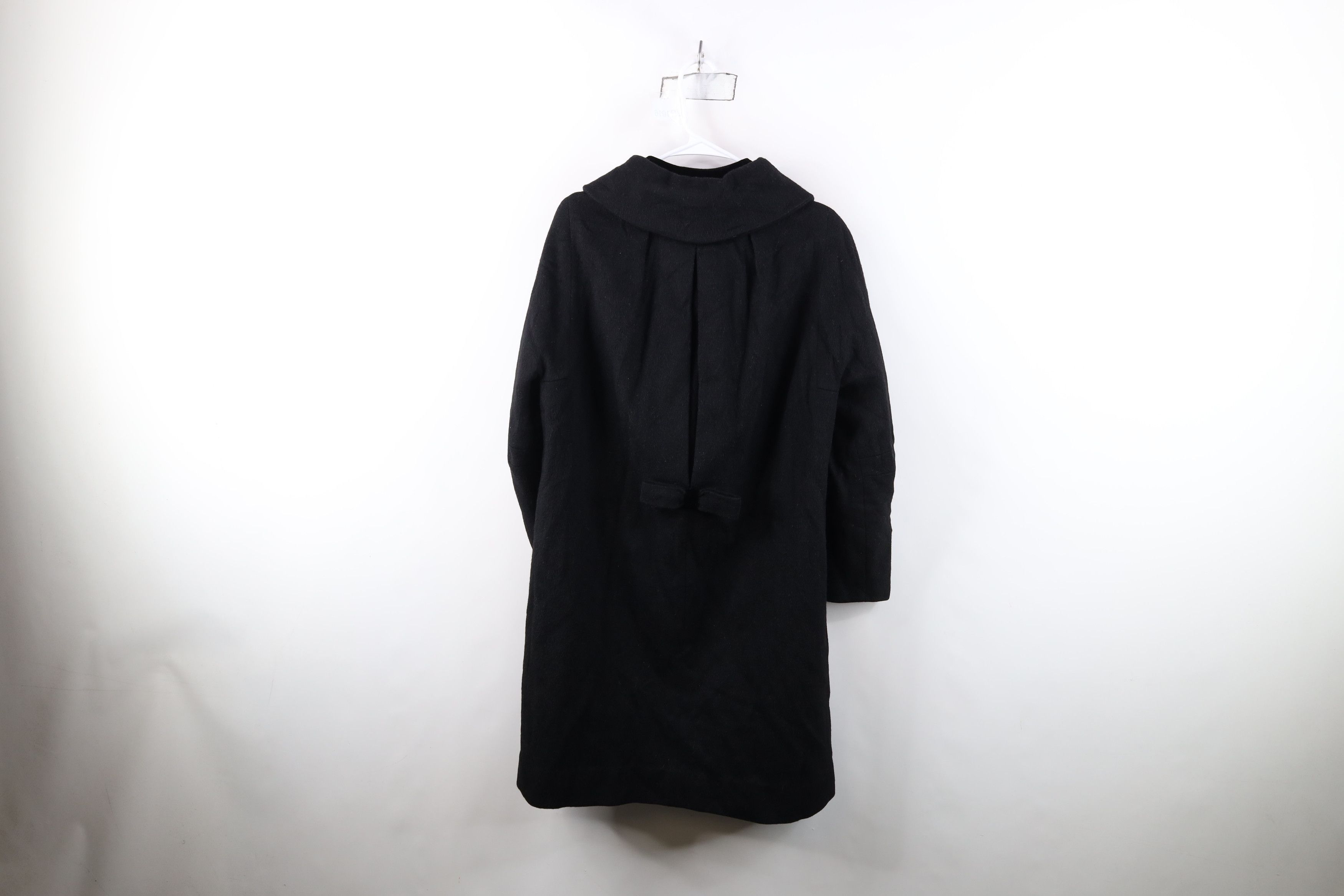 Vintage Vintage 40s 50s Big Button Collared Coat Jacket Black USA Size L / US 10 / IT 46 - 12 Thumbnail
